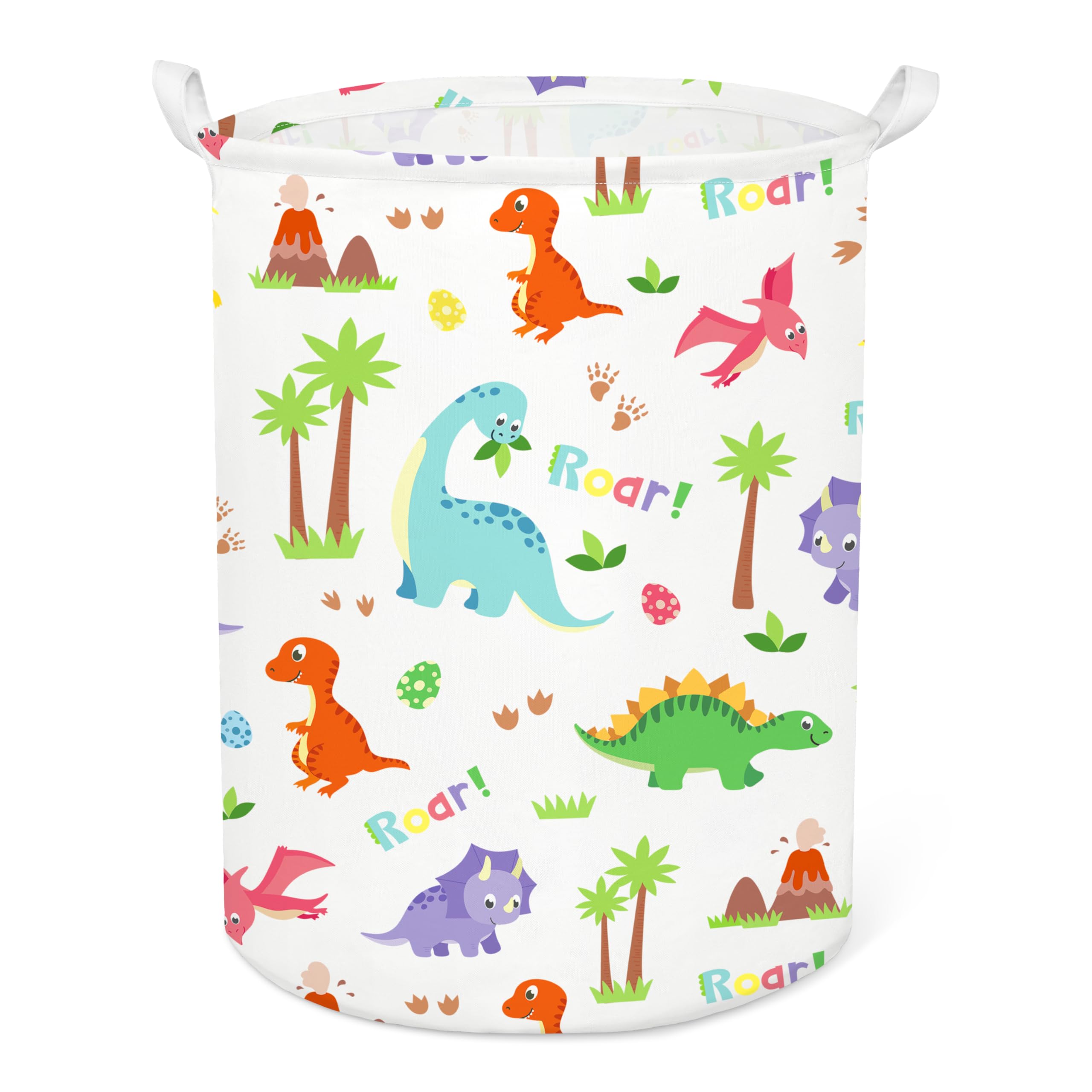 Dinosaur Kids Laundry Hamper Collapsible Waterproof Storage Basket Handles