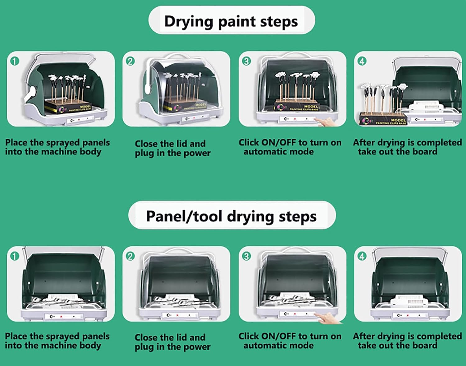 Airbrush Spray Booth, Large Capacity Spray Booth Dryer, with Dust Cover/LCD Screen, Automatic Mode + Cold Air Mode, Quick Drying, for Spraying Models, Arts, Crafts