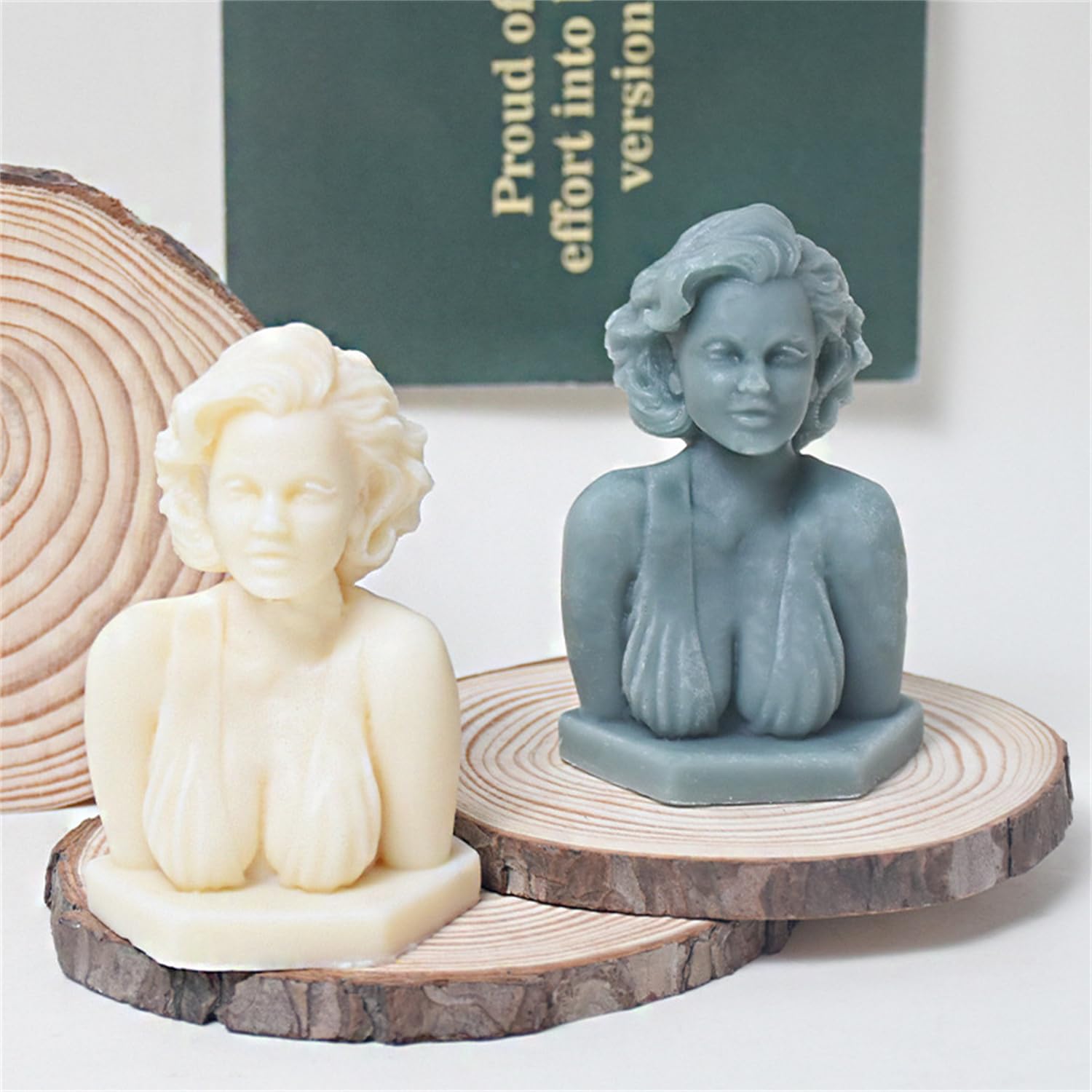Youery 3 Pièces Moule à Bougies En Silicone Motif Penseur Abstrait 3D - Kit Pour Fabrication Bougies, Savons Et Artisanat