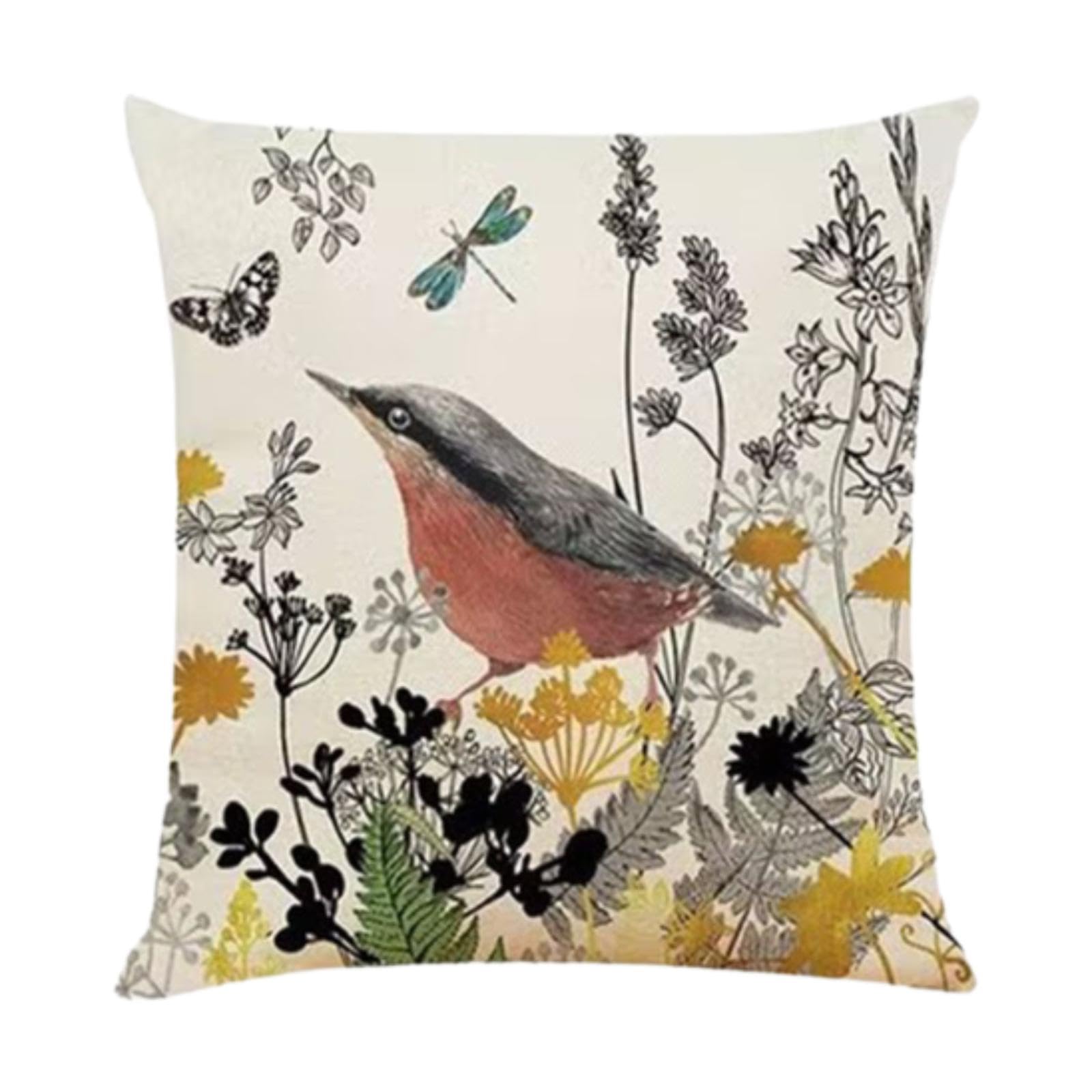 UJEAVETTE Decorative Cushion Rustic Handcraft Linen Square Pillows for Office Home Sofa A-image-13