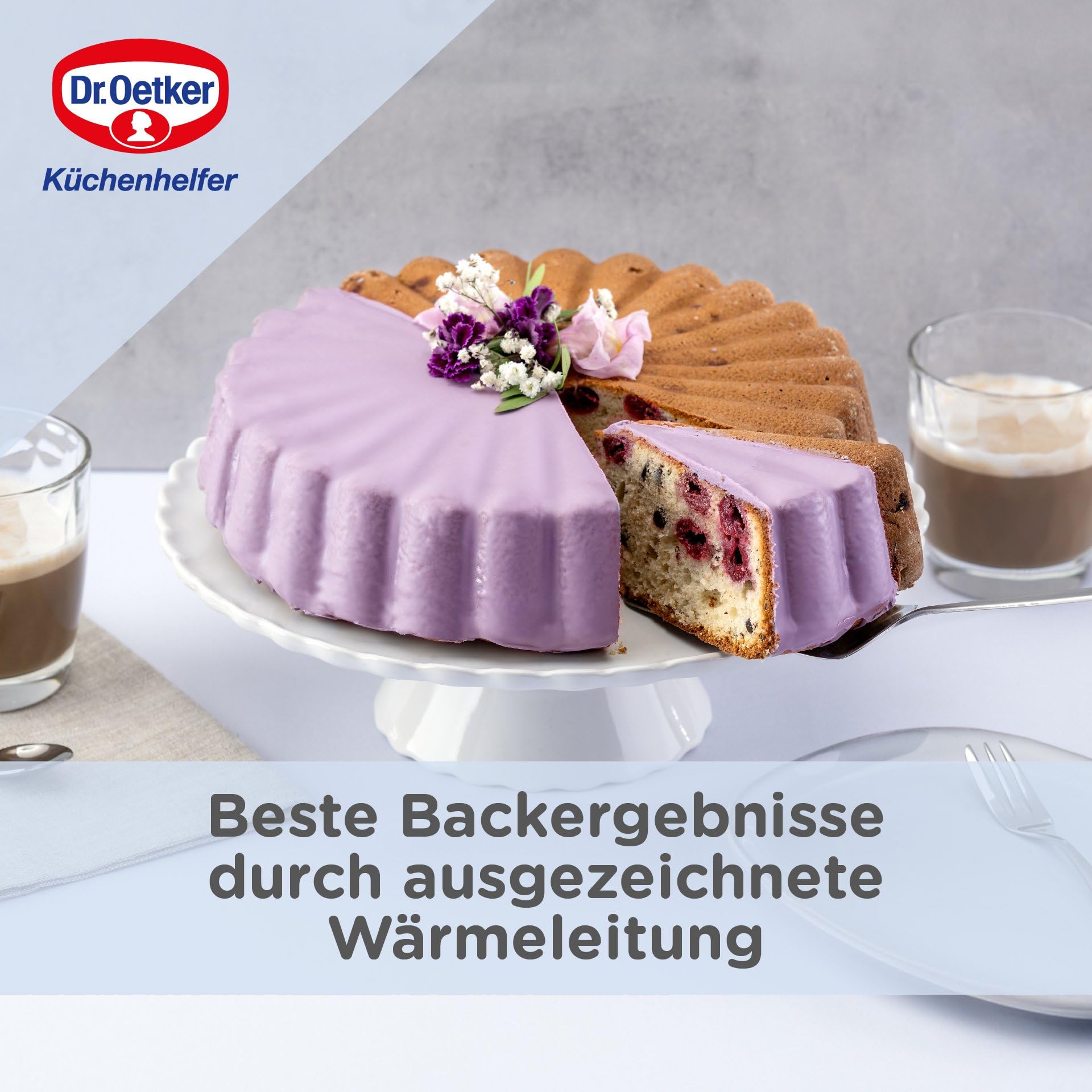 Dr. Oetker Forma do pieczenia Charlotten Back-Liebe emalia Ø 28 cm – wysokiej jakości emaliowana powłoka, odporna na przecięcia i zarysowania, oceaniczna, nadaje się do mycia w zmywarce, forma do