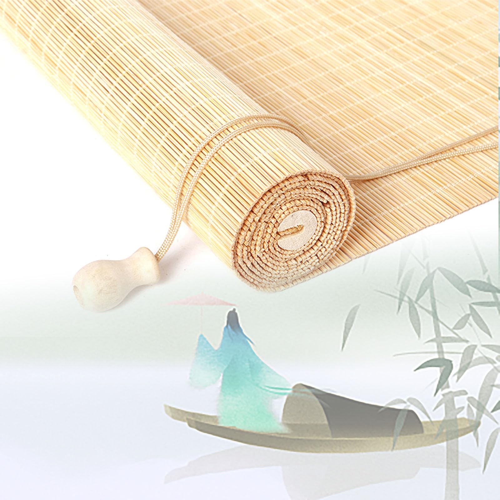 Retro Bamboo Shades for Patio - Outdoor/Indoor Privacy, Porch Blinds