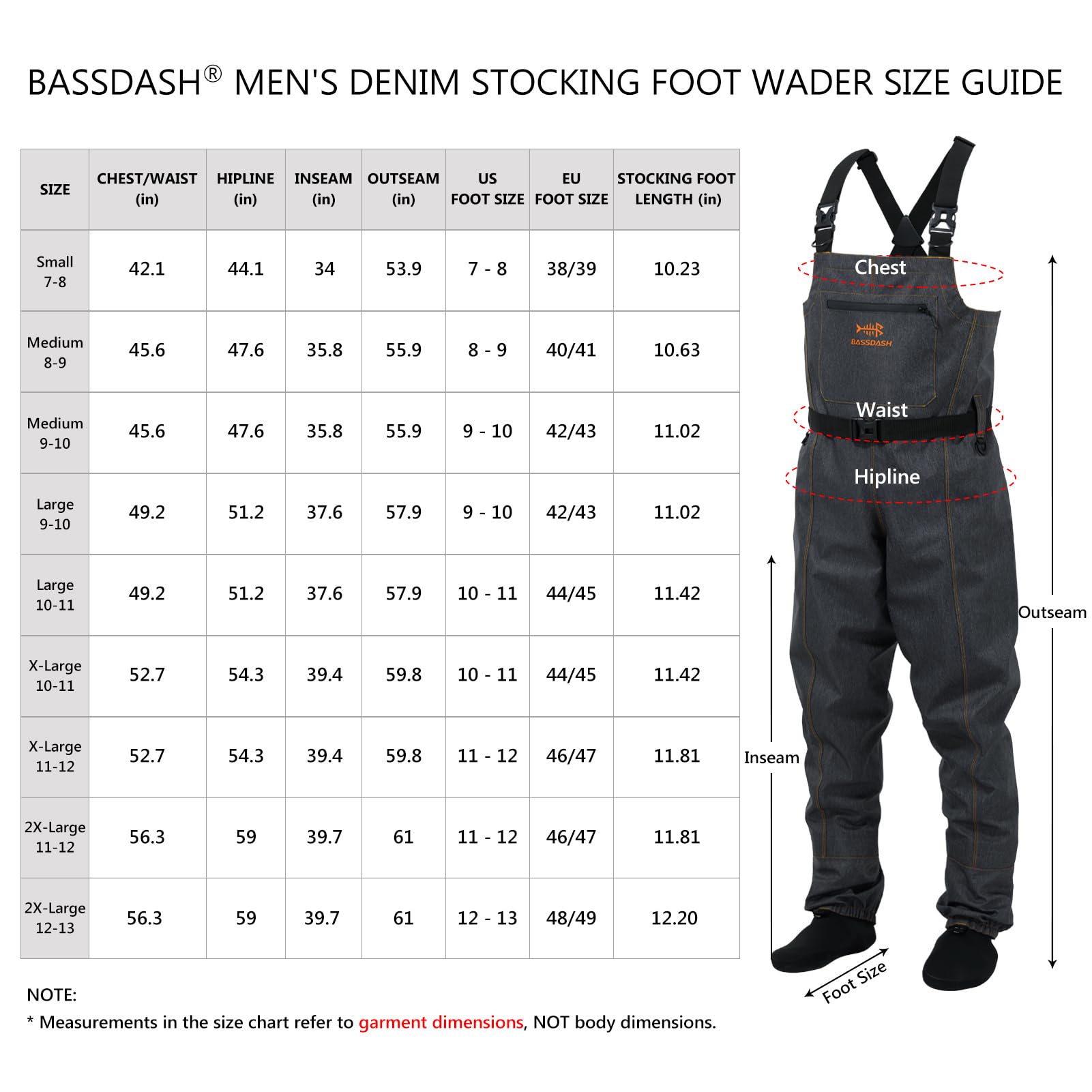 BASSDASH Vadeadores de pecho transpirables para hombre, impermeables, duraderos, ligeros, para pesca, caza, cuatrimoto