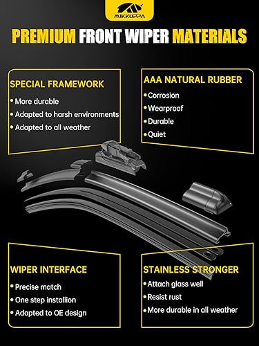Vista 210 de MIKKUPPA Limpiaparabrisas de 26 pulgadas + 23 pulgadas + 12 pulgadas, repuesto para Mercedes-Benz 2013-2016 GL350 GL450, 2012-2015 ML350 ML550 ML63