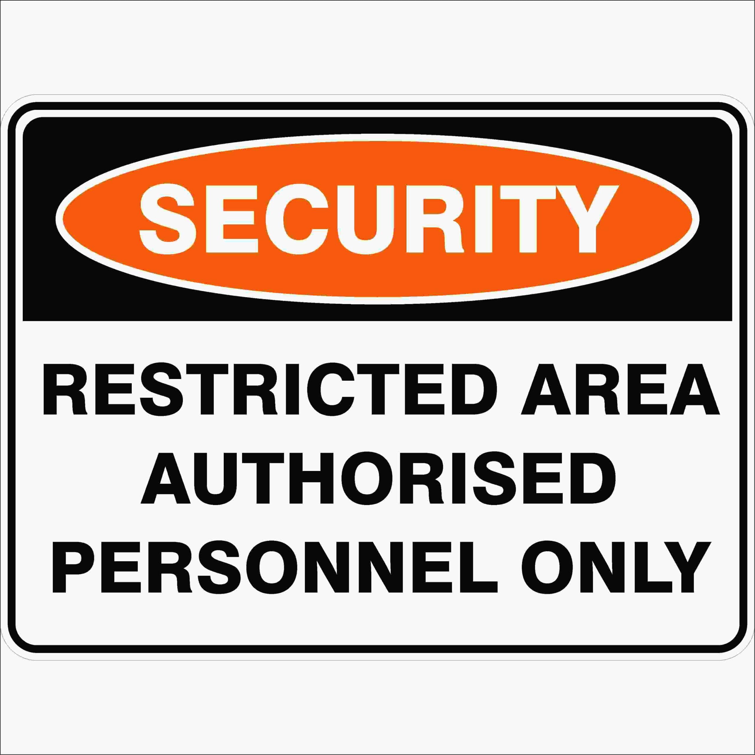 Restricted Area Authorised Personnel Only Security Signs, 12x8 Metal Tin Sign, Restricted area for staff only.