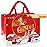 PARSUP 12PCS Christmas Gift Bags, Bronzing Treat Tote Multifunctional Non-Woven Bags with Handles for Gifts Wrapping Shopping, Xmas Party Supplies, 12.89.86.7