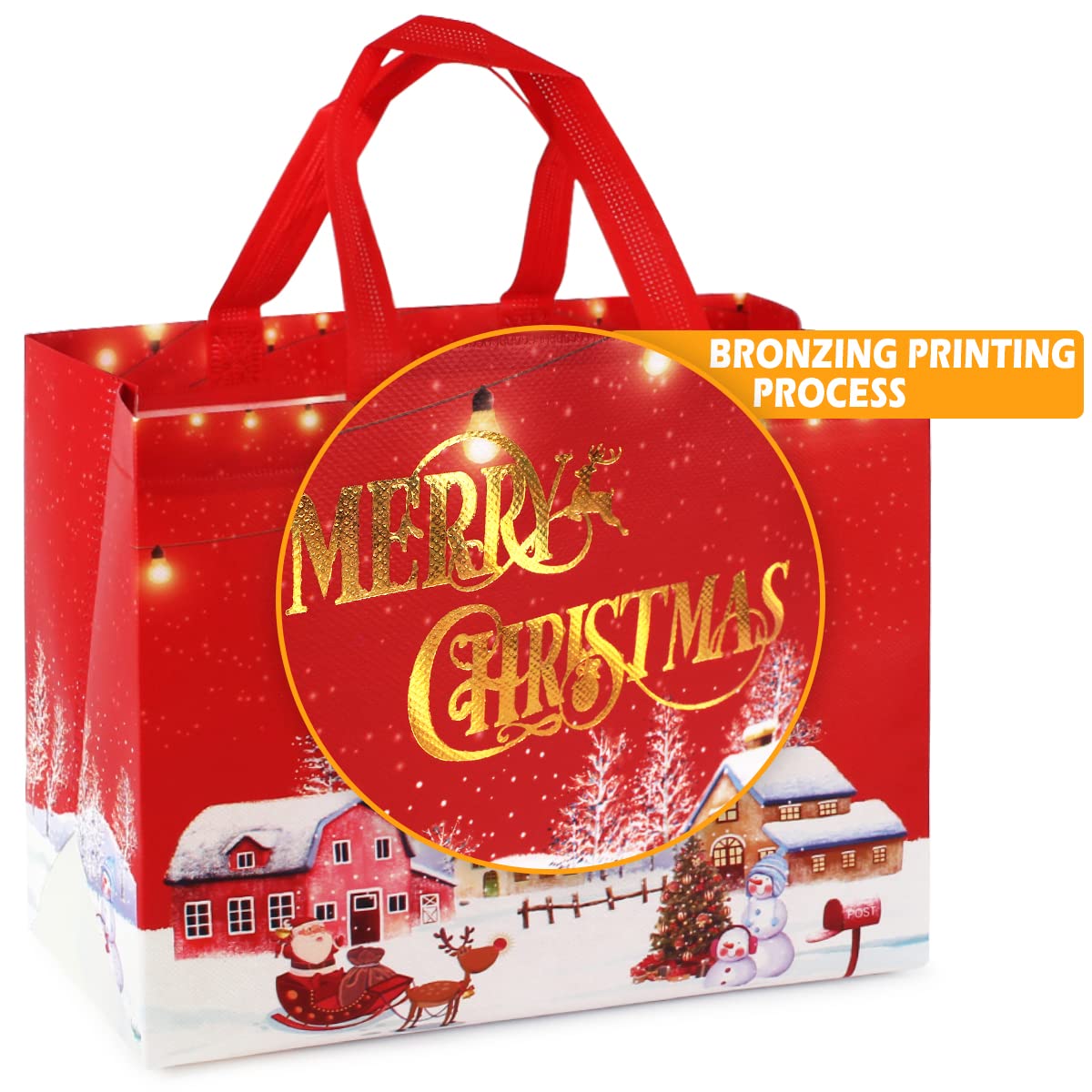 12PCS Sacchetti Regalo di Natale con manici Sacchetti da