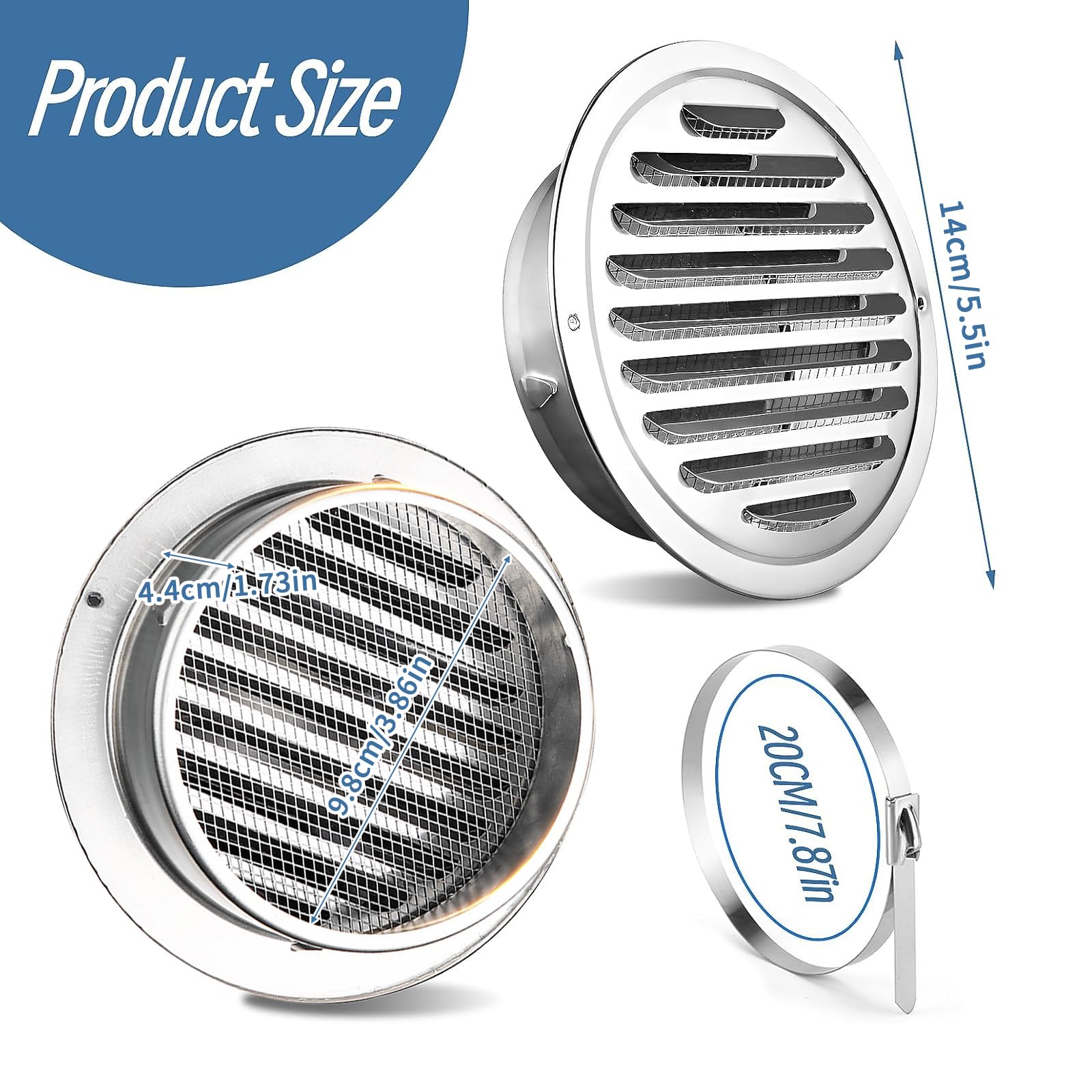100 mm / 4"" Inch Round Soffit Vent Cover - Image 2