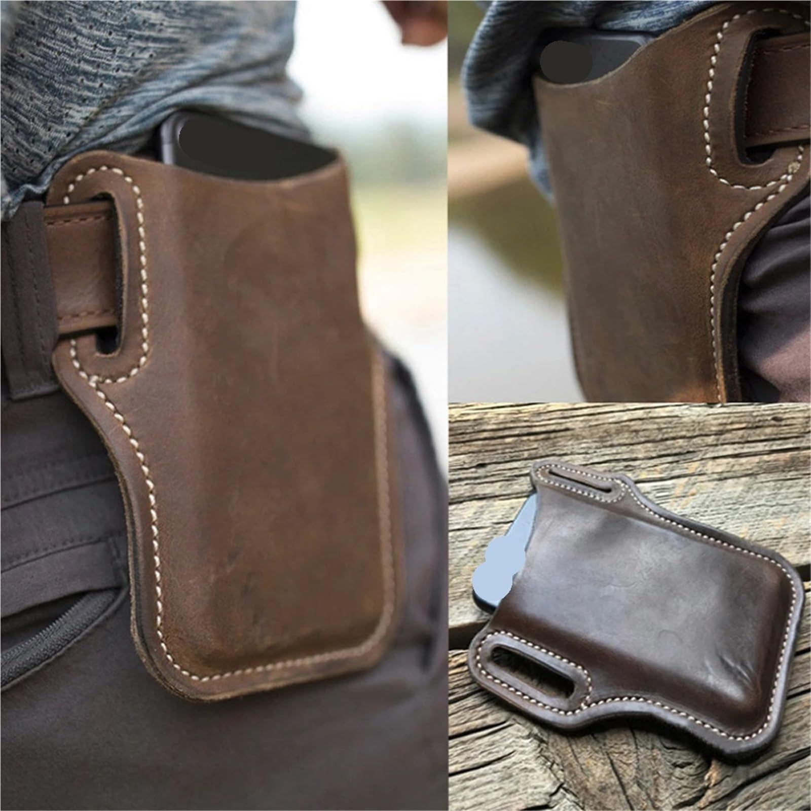 Phone Accessories Case Cover Belt Clip Holster Pouch Purse Vintage Pack Mobile Bag Mini Bags Waist per Escursionismo, Campeggio(Red)