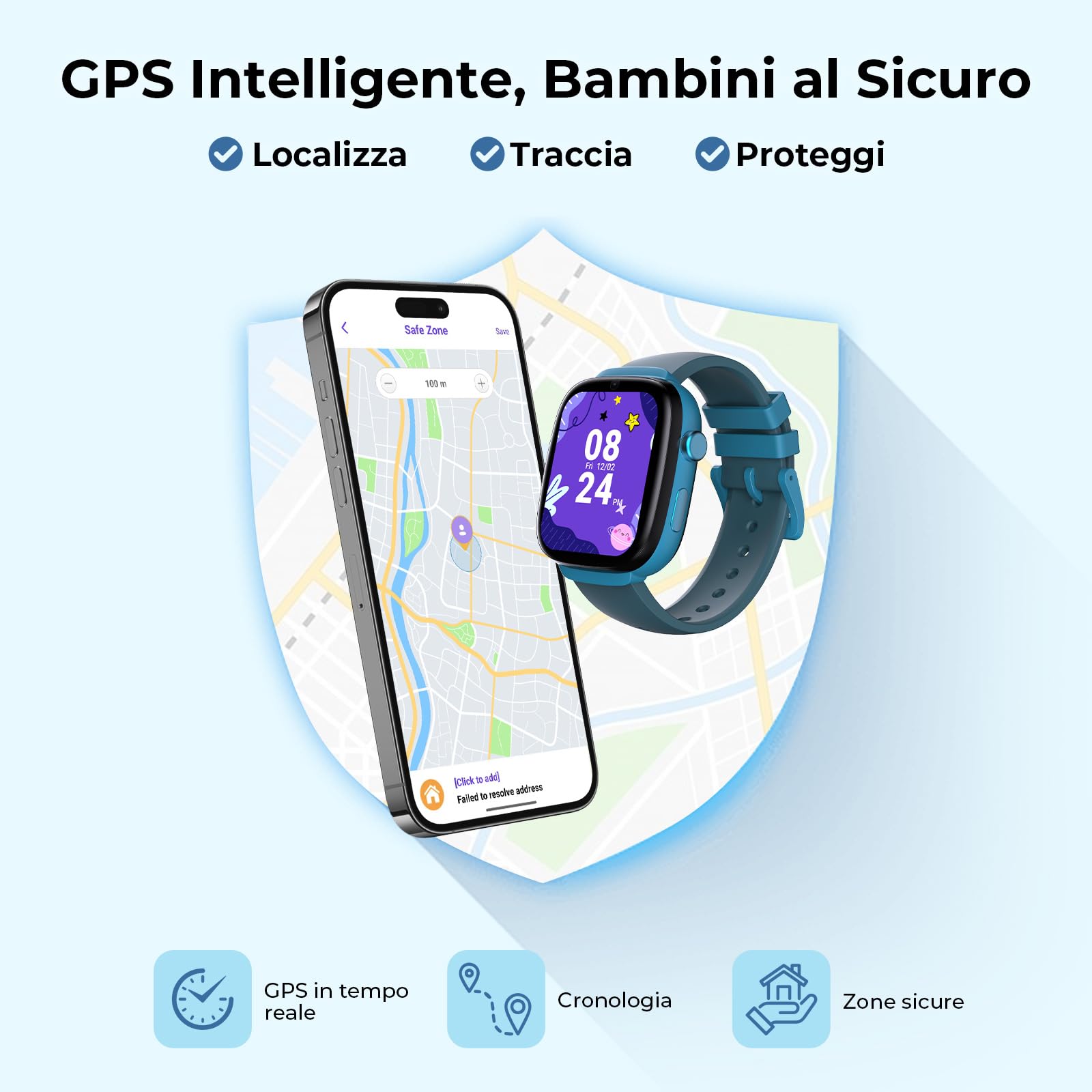 Smart Watch per bambini MX3 | Videochiamata 4G LTE e GPS Tracker | Pulsante SOS e Zone Sicure | Modalità Classe e Controlli Parentali, Registro Compiti e Umore, IP68, Smartwatch per bambini dai 4 ai