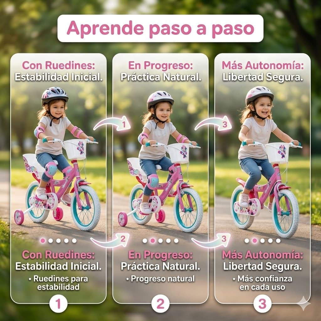 TOIMSA Bicicleta 14" Minnie Huffy 4/6 Años