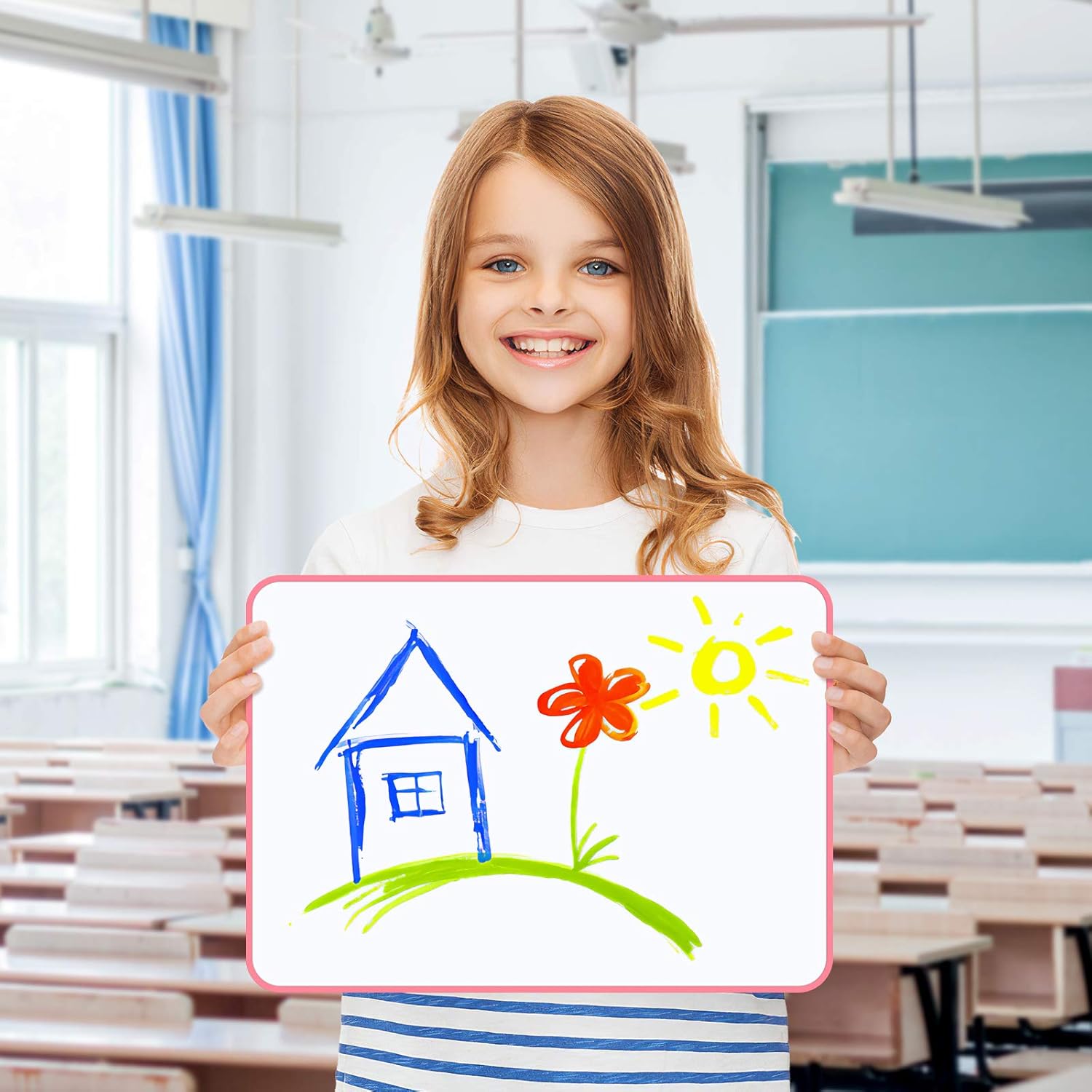 PAIVSUN Small Dry Erase White Board for Kids Portable Dry Erase Lap Board with Line Double Sided, Personal Whiteboard for Students Learning Writing Home Studying, 2 Pack : Office Products