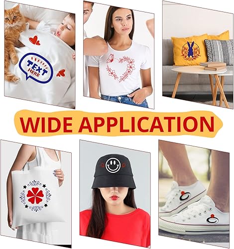 Miniatura 7 de HTVRONT Paquete de 10 vinilos de transferencia de calor negros de 12 x 10 pulgadas para camisetas, vinilo negro para planchar, para Cricut,