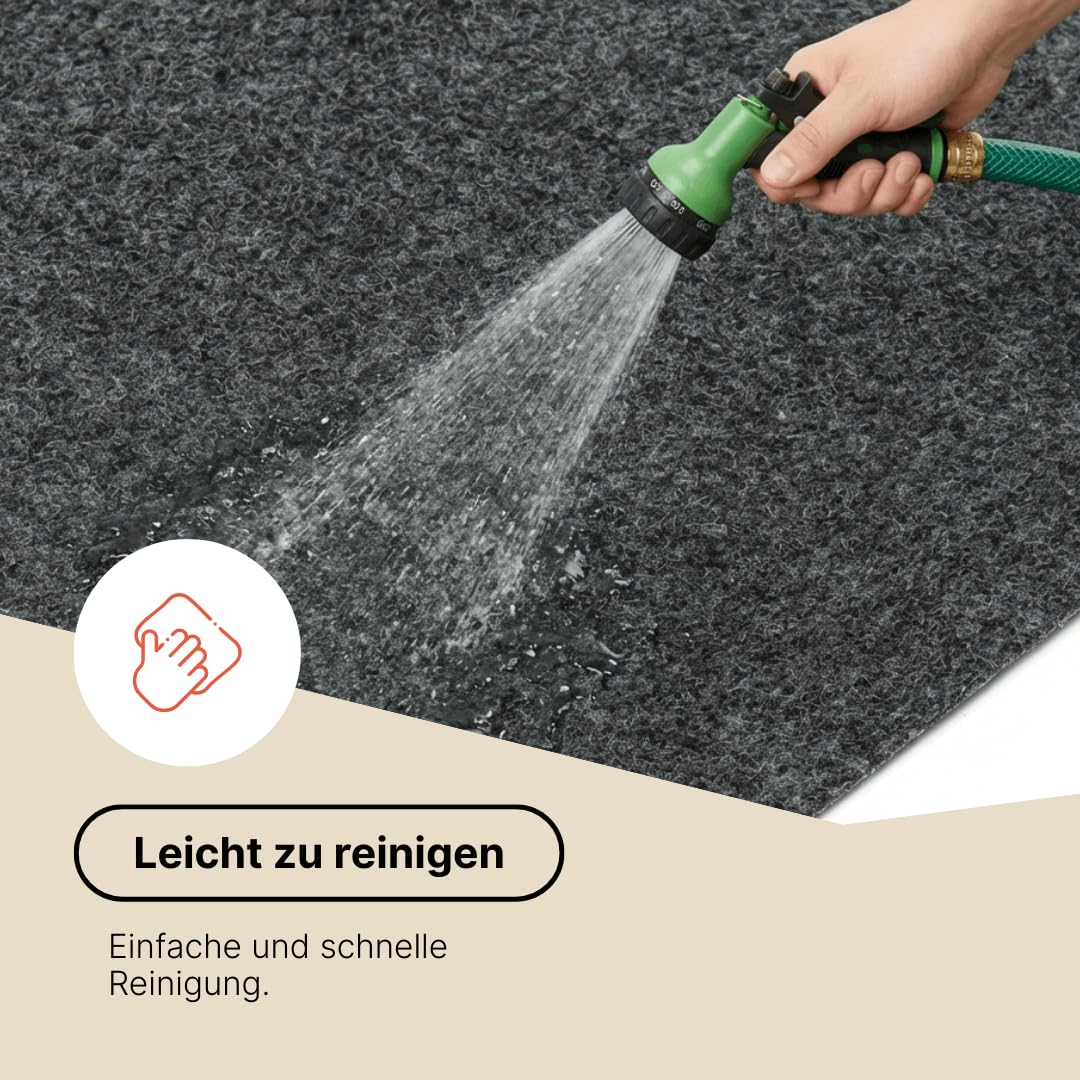 TAPISO Pemba Rasenteppich Kunstrasen Dunkelgrau Höhe:4 mm Kunstrasenteppich mit Noppen Wetterfest Schnelltrocknend Outdoor Balkon Terrasse Garten 300 x 300 cm