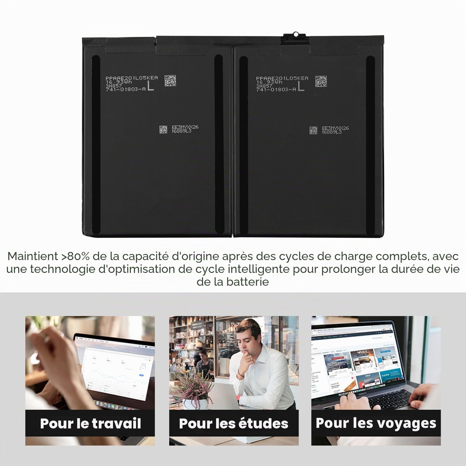 K KYUER A1484 Tablet Batterie pour iPad 5 6 7 8 9 Gen Air 1 2013