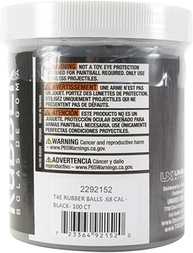 Miniatura 10 de Umarex Munición de bolas de goma T4E prémium para pistolas de paintball, negro, calibre .43, 430 unidades