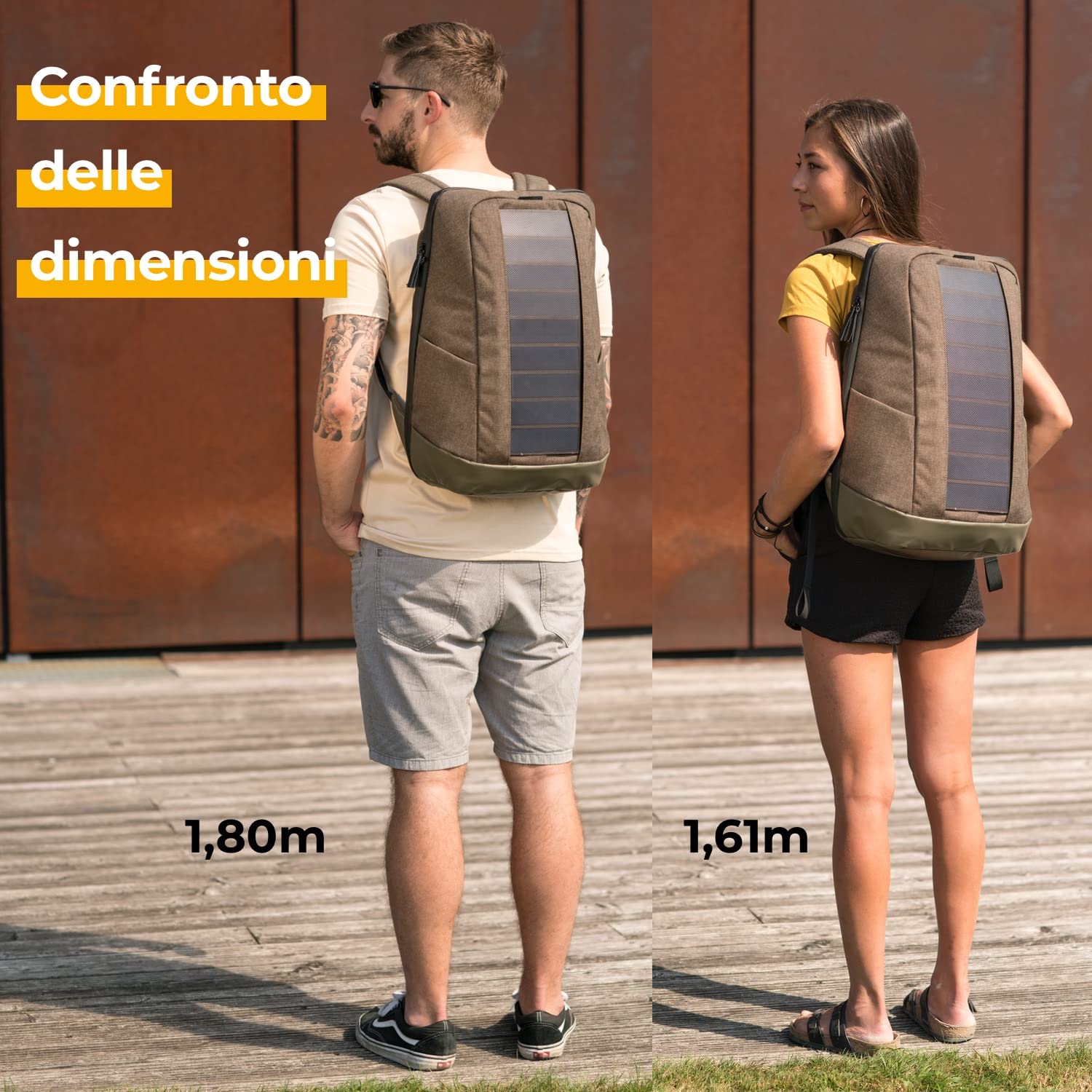 Sunnybag Iconic | Zaino solare con pannello solare integrato da 7 Watt | porta USB | ricarica wireless | scomparto per laptop da 17 pollici | 20 litri | tessuto riciclato idrorepellente | grafite