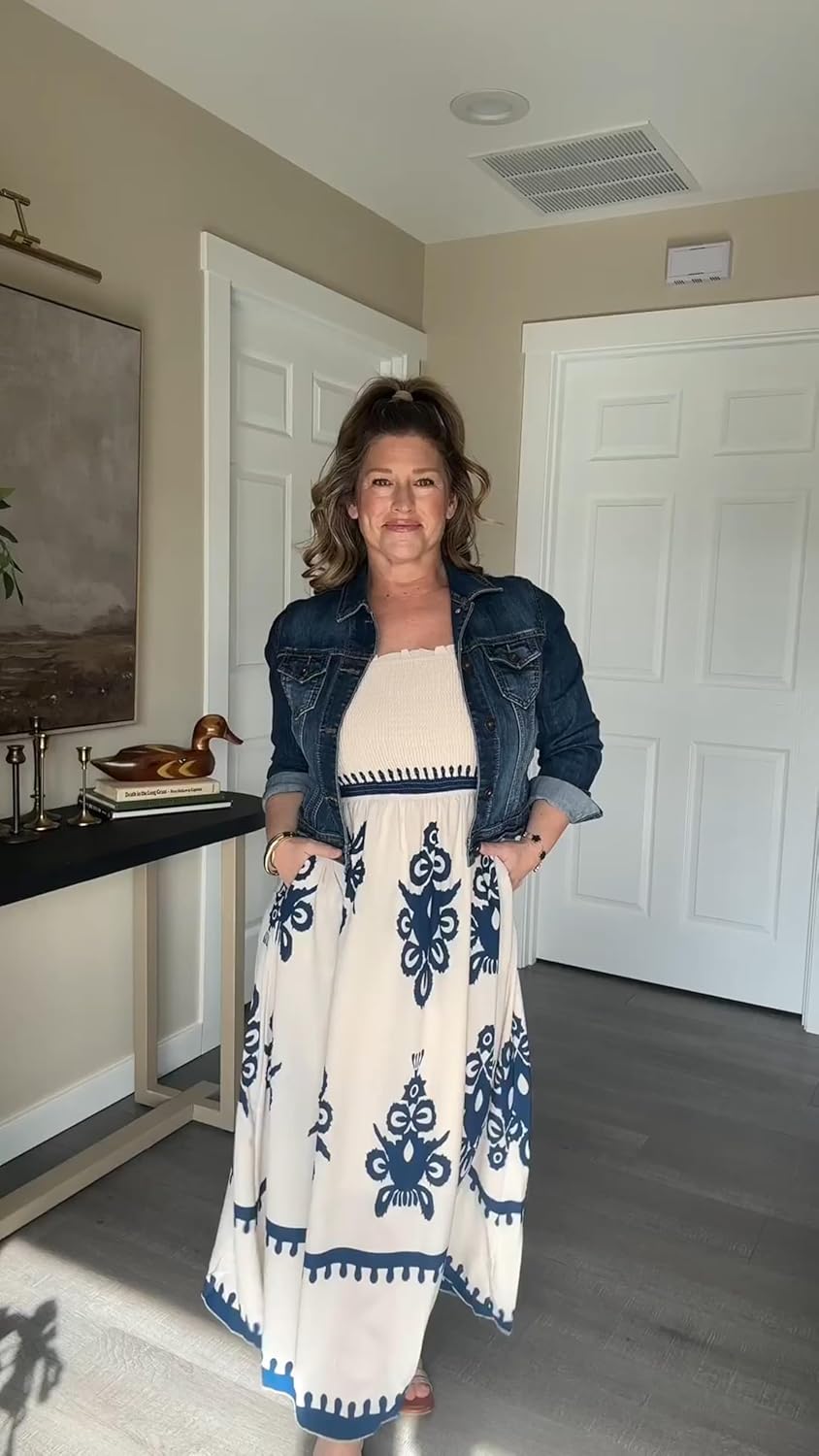 AMEBELLE Women's 3/4 Sleeve Strech Distress Slim Crop Denim Jean Trucker Jacket - Image 2