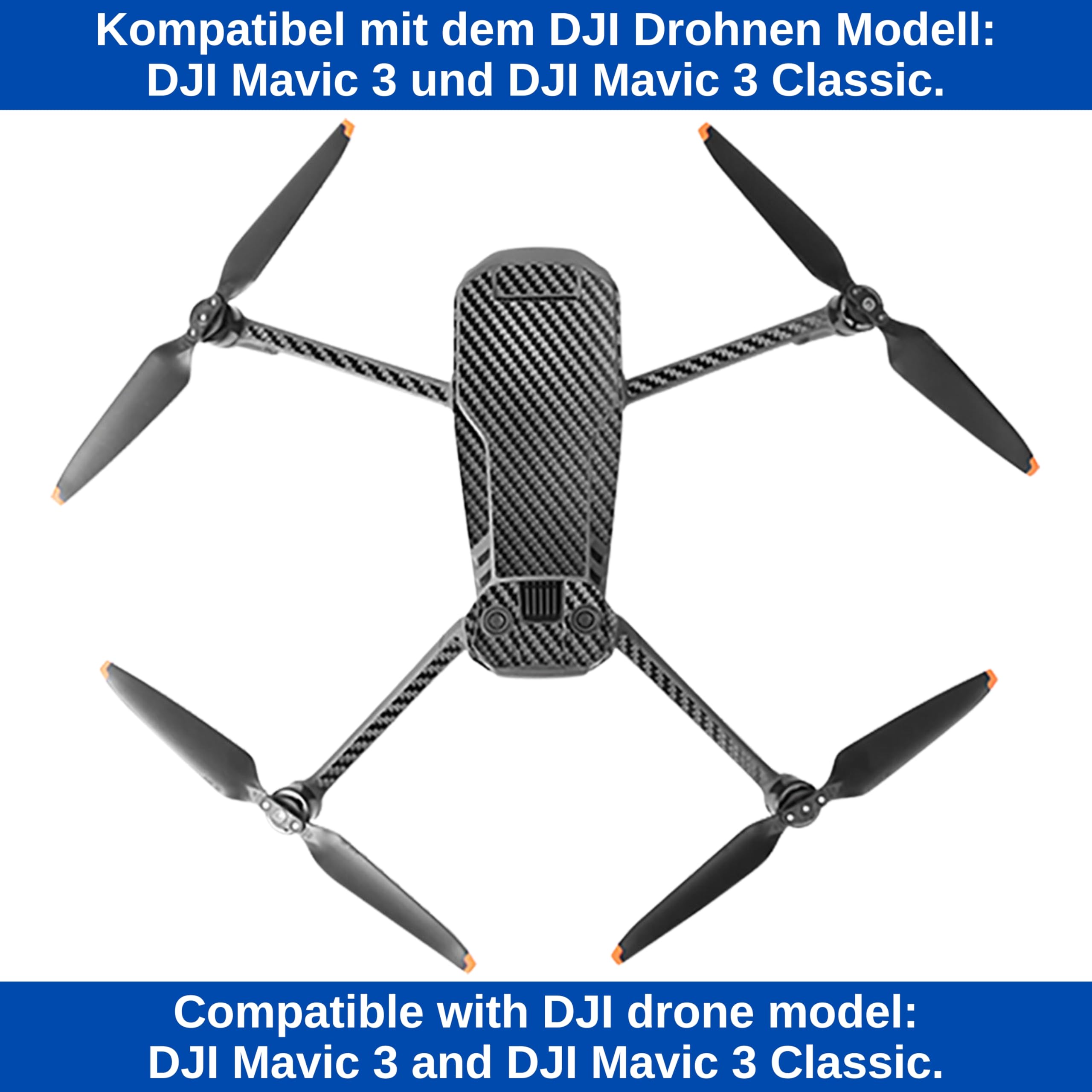 DJI Mavic 3 Skin Aufkleber Set - Black Grain Design