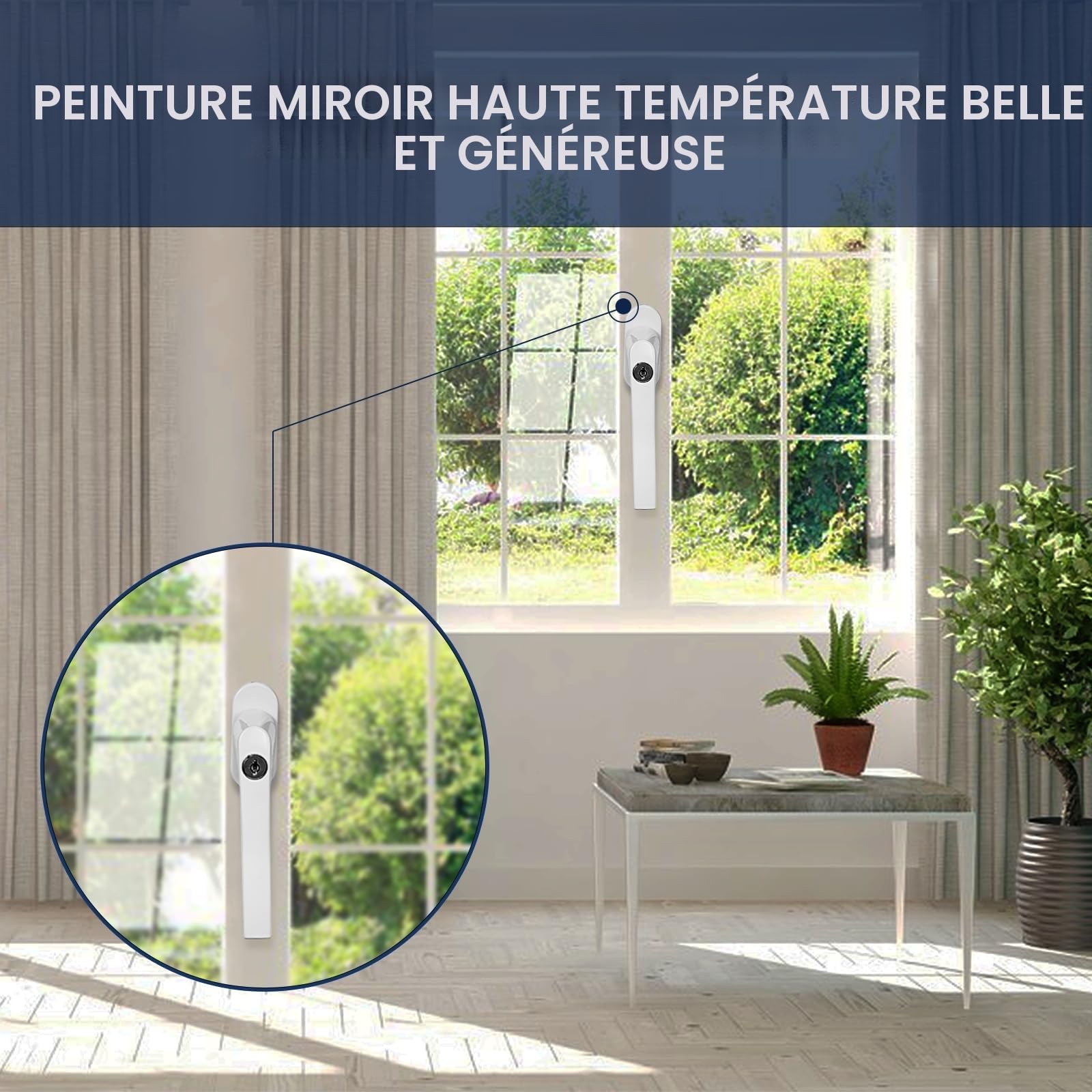 LIFERUN 8 PCS poignées de fenêtre avec 16 PCS Vis 8 PCS Clés, Verrouillage des Fenêtres pour Enfants en Aluminium Blanc, pour les Fenêtres Les Portes de Balcon ou de Terrasse