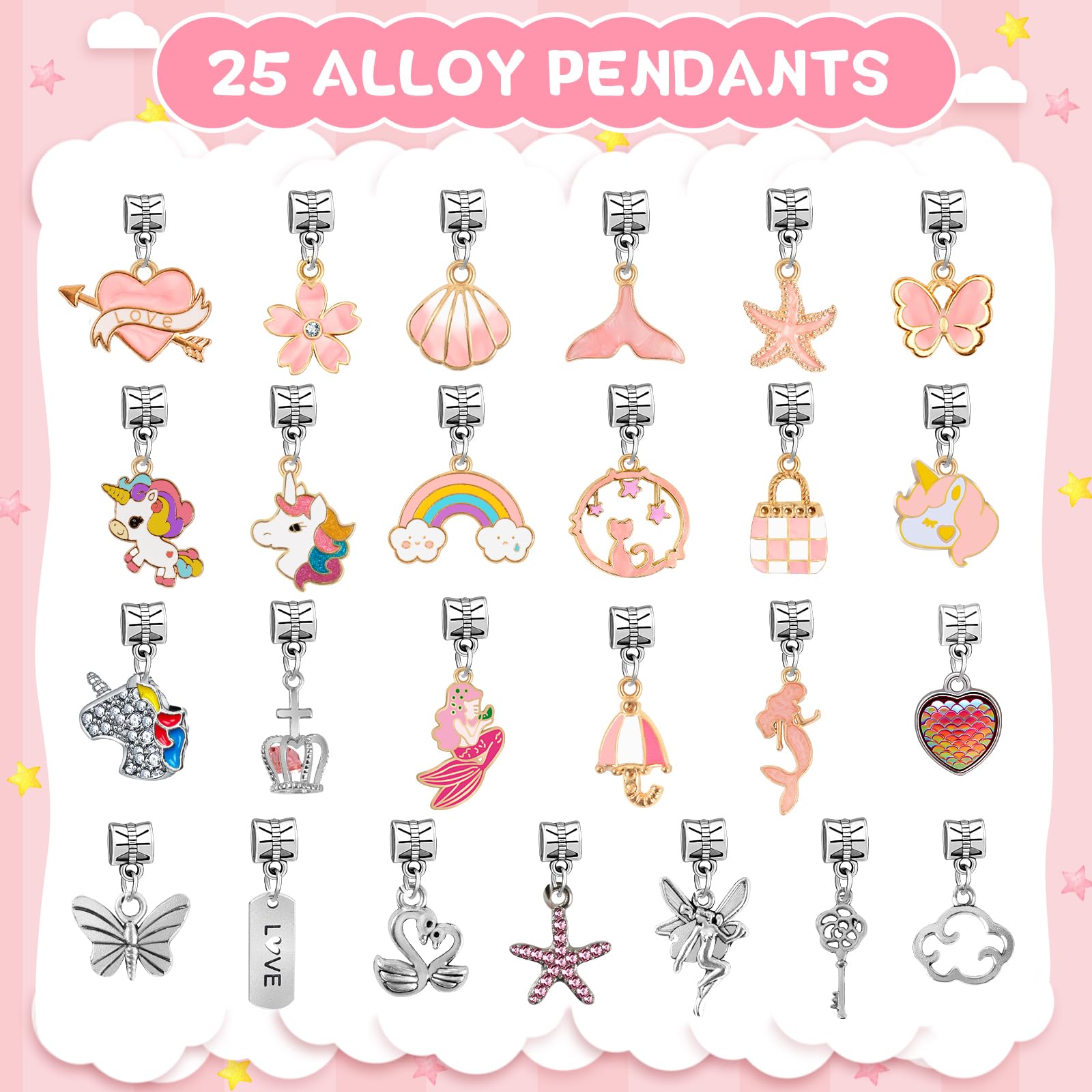 WEVOL Idee Regalo Bambina 3-13 Anni Kit Braccialetti Fai da Te Gioielli per Natale Compleanno Ringraziamento per Ragazza