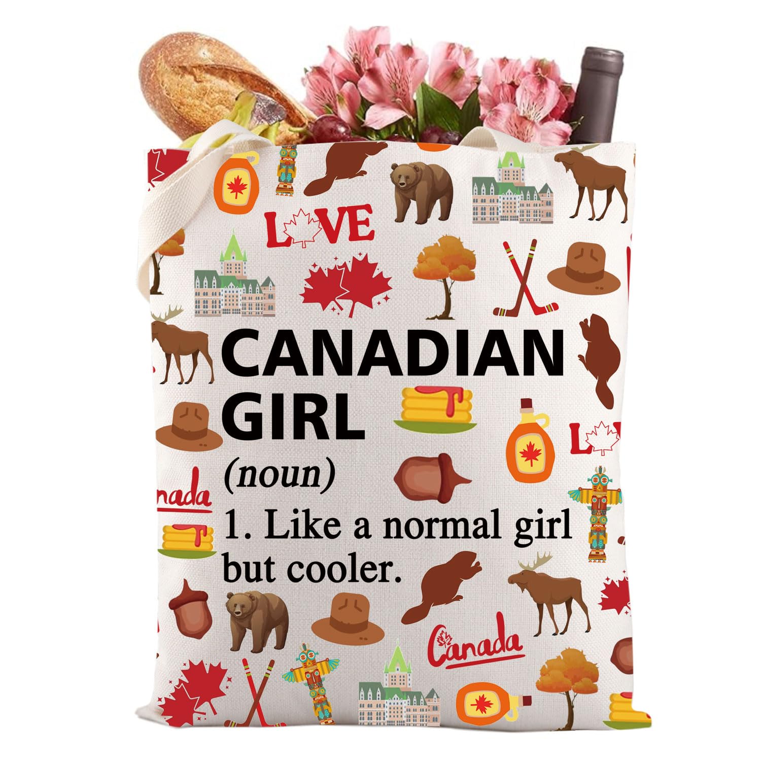 Canada Tote Bag Canada Souvenir Gift Canadian Girl Canada Travel Gift Trip Gift Canadian Tote Bag
