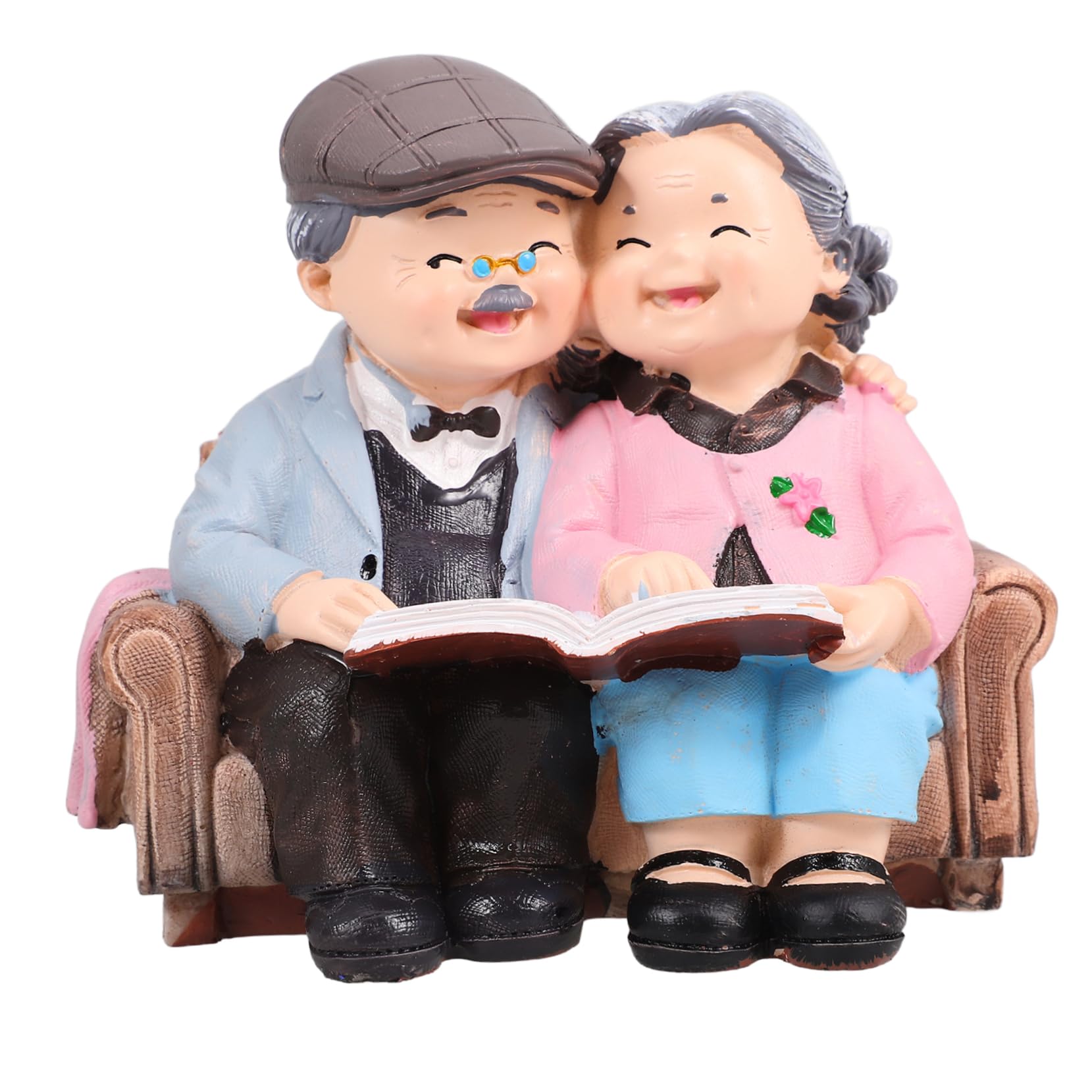 Homoyoyo Ouder paar figuren, taartfiguren, grootouders, oude paren, figuren, cake, oma, opa, desktop, ornament voor Valentijnsdag, jubileum, party, decoratie