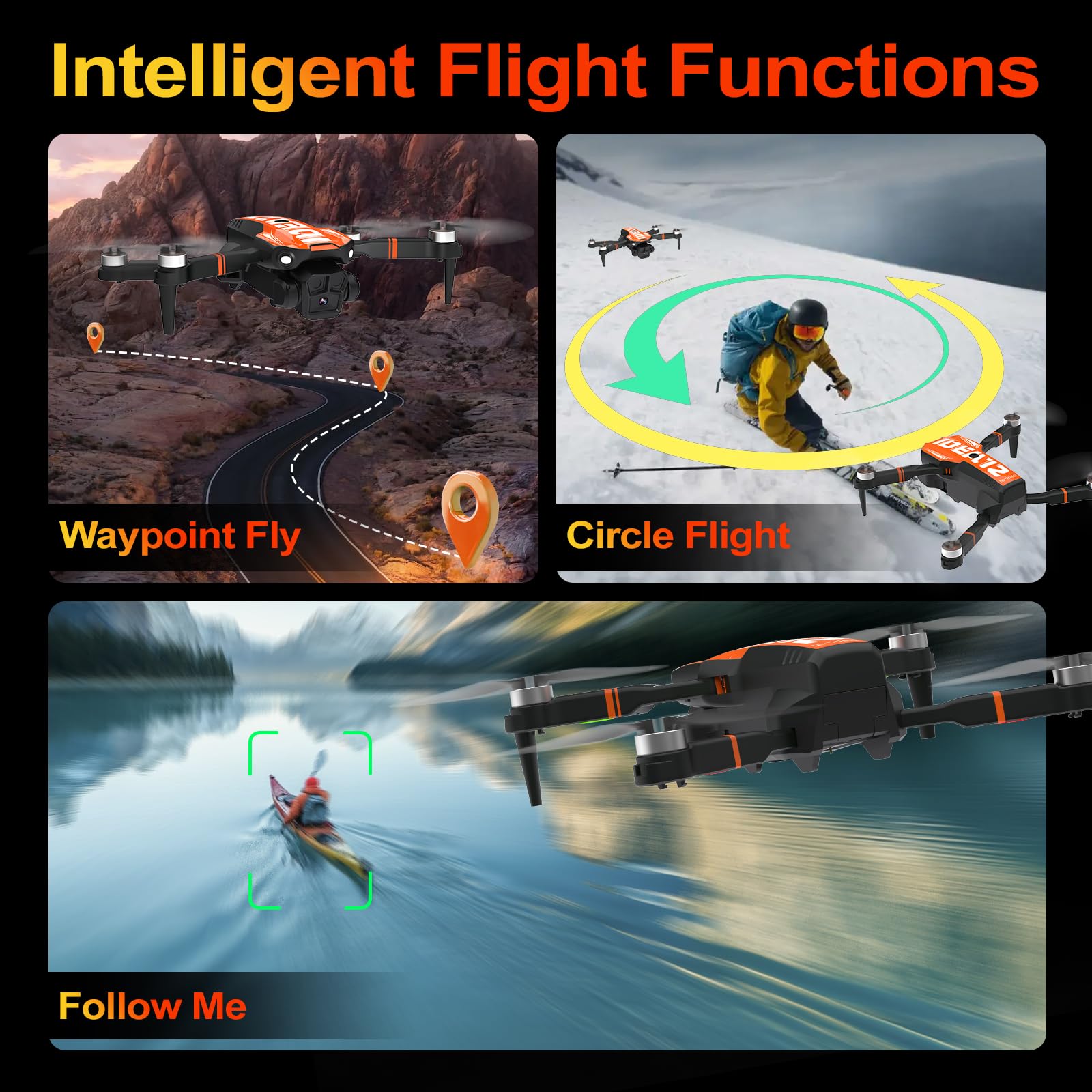 LE-IDEA GPS Drohne mit 4K Kamera für Erwachsene, Professionelle Drohnen mit 5G Übertragung, intelligenter GPS-Rückflugfunktion, 3 Geschwindigkeitsmodi, RC Quadcopter Bürstenloser Motor für Anfänger