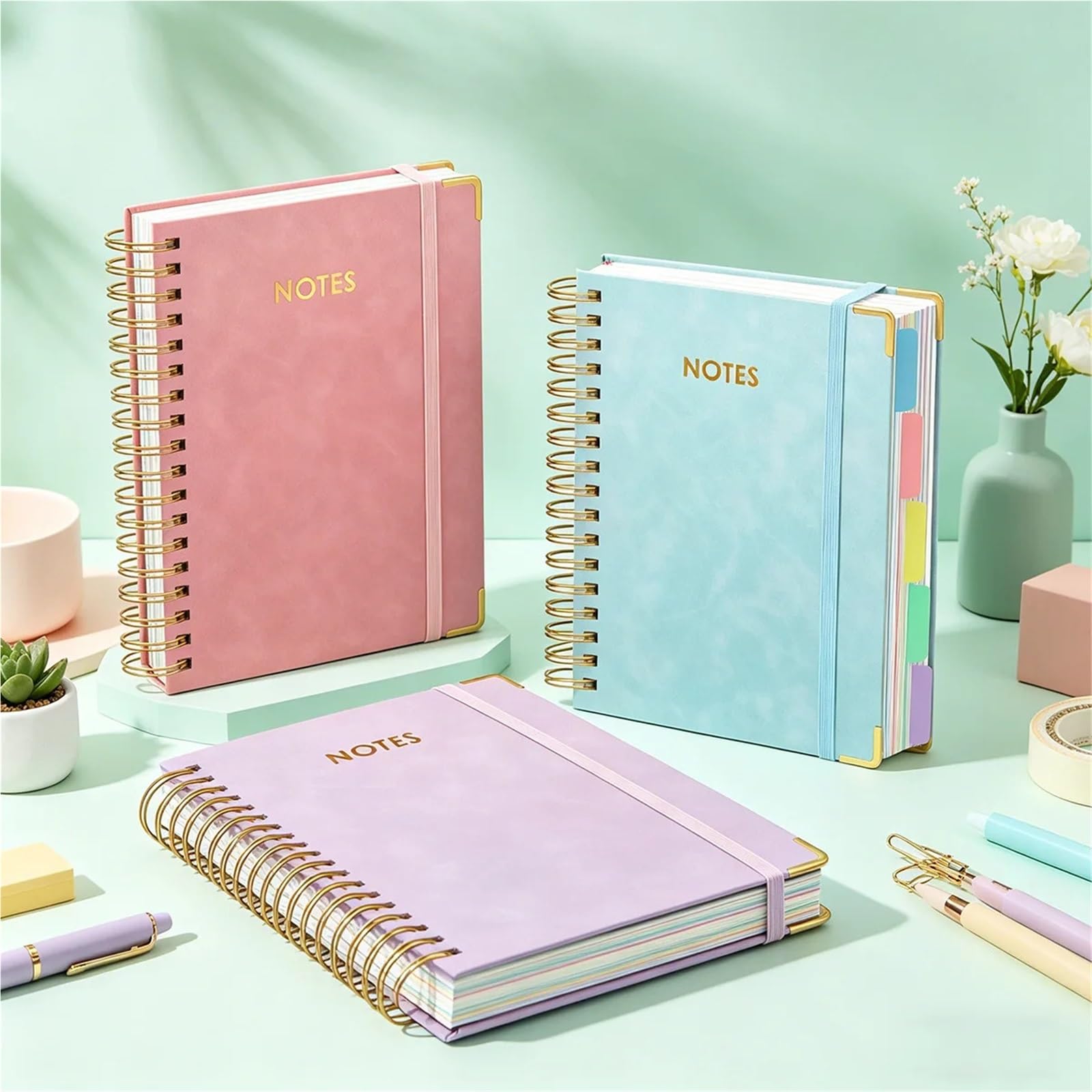 Bloc-notes professionnel à couverture rigide B5 à reliure spirale
