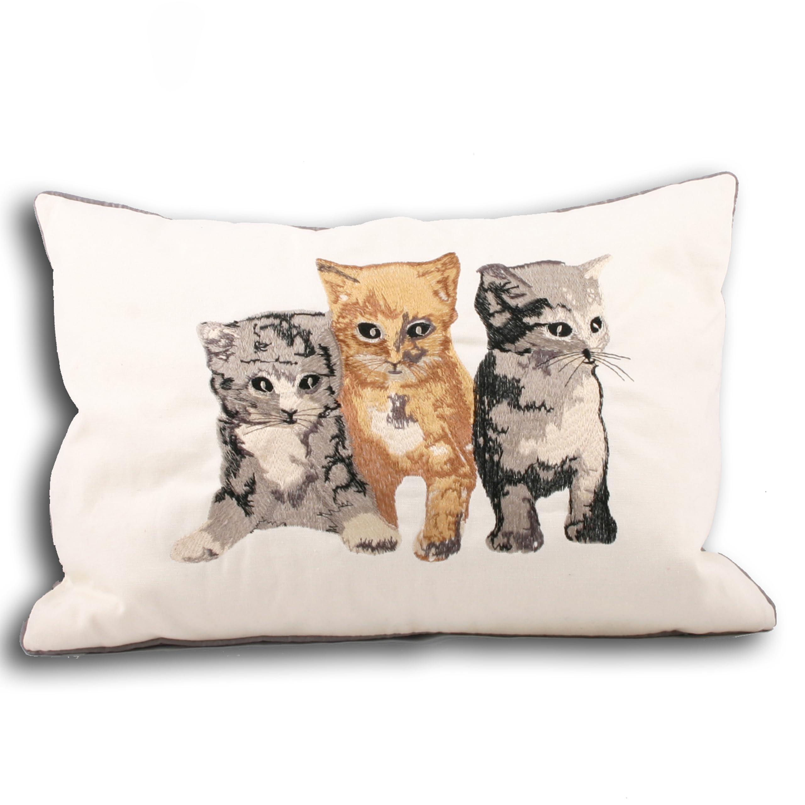 Paoletti Kitty Embroidered Feather Filled Cushion