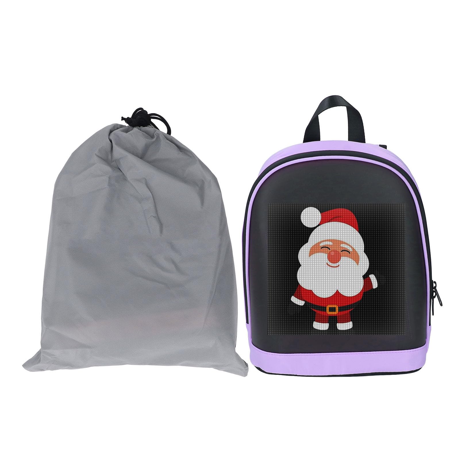 Asixxsix LED-Rucksack, Laptop-Rucksack mit LED-Anzeige und App-Steuerung, DIY-Moderucksack mit Programmierbarem Bildschirm, Anpassbares Textanimationsbild, 10,2 X 4,7 X 11,8 Zoll,