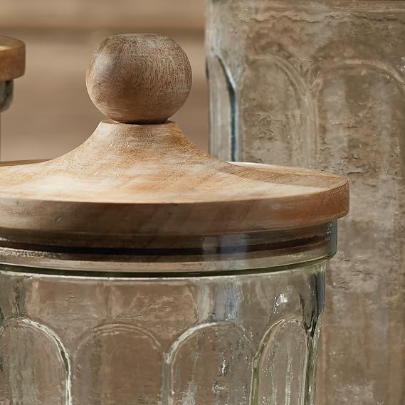 Napa Home & Garden Olive Hill Canisters Set of 3 Natural/Clear