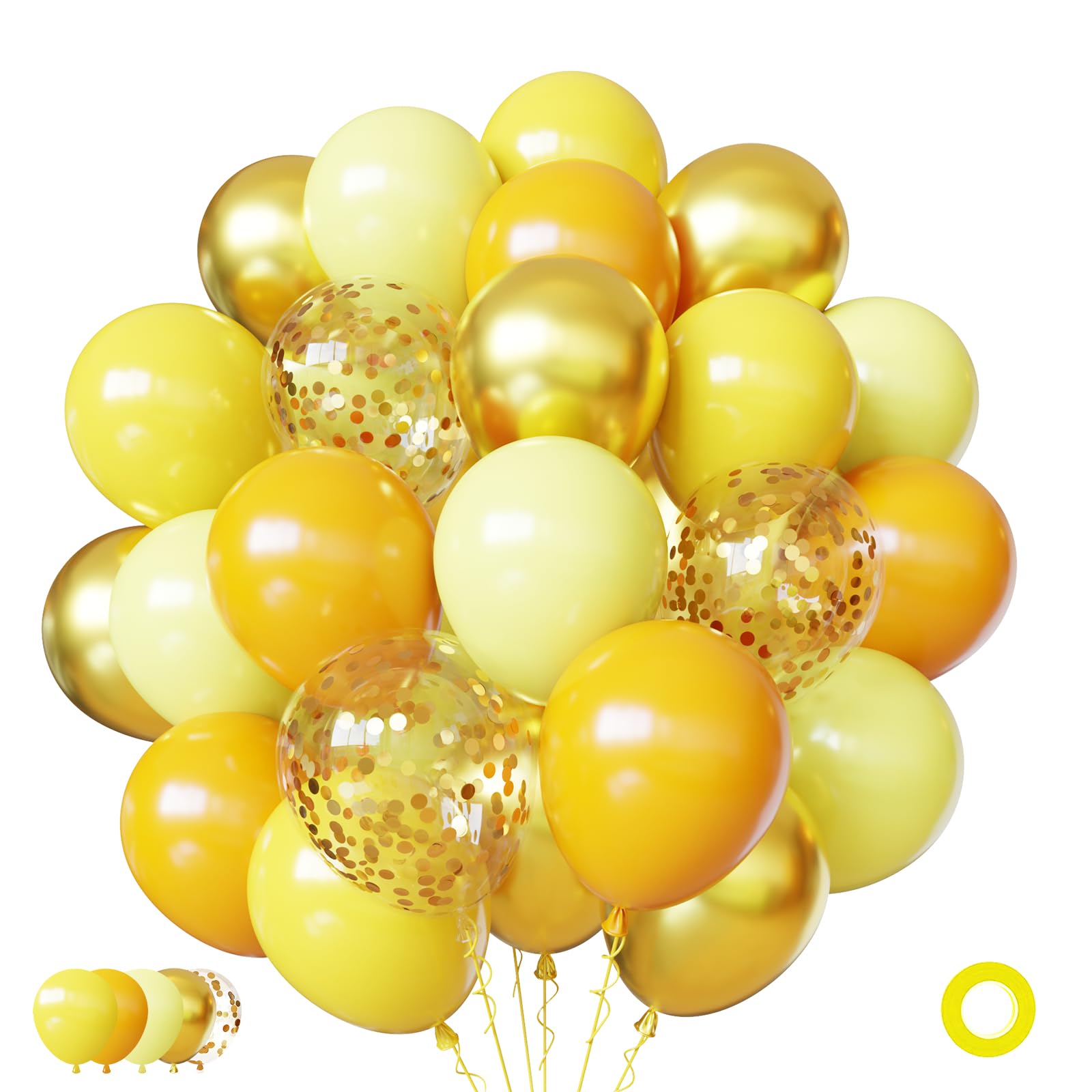 Yellow Balloons Kit, 65Pcs Light Pastel Lemon Yellow Balloons
