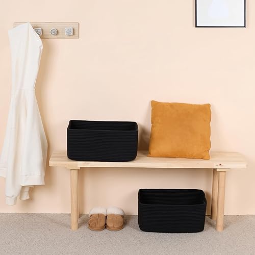 Miniatura 67 de Cestas grandes de almacenamiento para estantes, organizadores de armario, para ropa, manta, toallas, guardería, caja de juguetes, cestas de cuerda