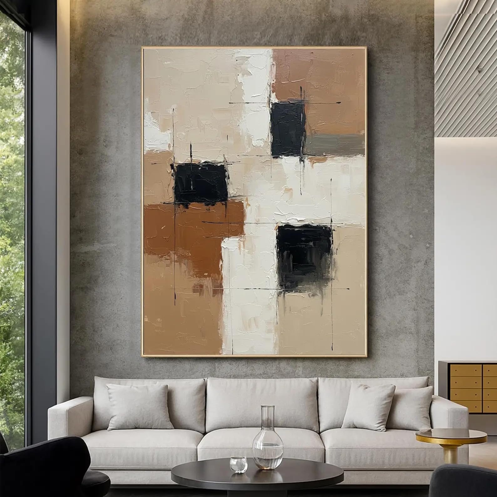 LTjiajuypd Canvas Prints Painting Minimalist Abstract On Wall Art Modern Neutral Artwork For Living Room Decor(50x75cm)