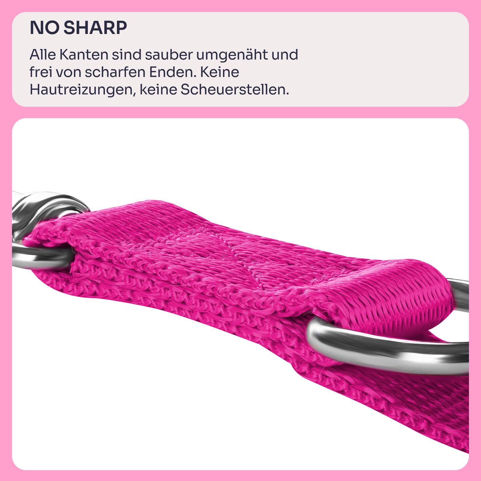 Chaba Hundeleine für Kleine Hunde mit 2 Karabinern | Spaziergang mit Zwei Hunden gleichzeitig | Verstellbar 1.35-2.6m | Breite 1 cm | 2 Tragevarianten | Leicht | Robust | Dog Leash | Fuschia, S