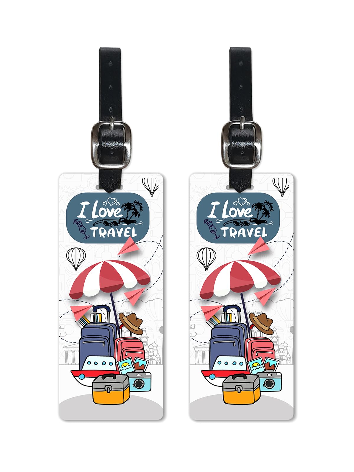 Lentikart 3D Lenticular Luggage Tag Long Set of 2 | Love Travel Adventure | Luggage/Bag/Travel ID Label Tags for Suitcase & School Bags-image-42