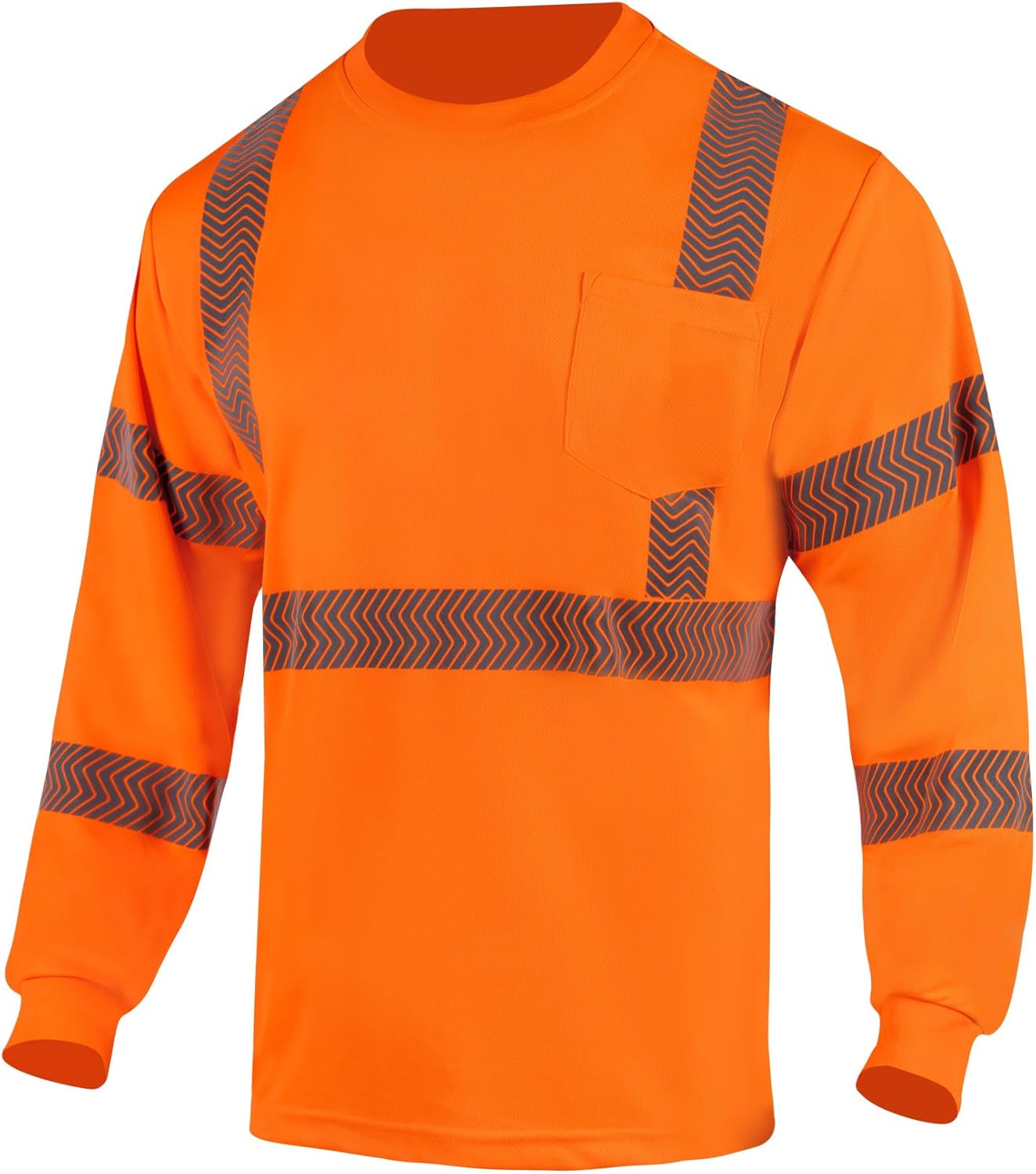 VENDACE Safety Shirt Hi Vis Long Sleeve High Visibility Reflective Work Shirts Class 3 Hi Vis Construction Shirts for Men