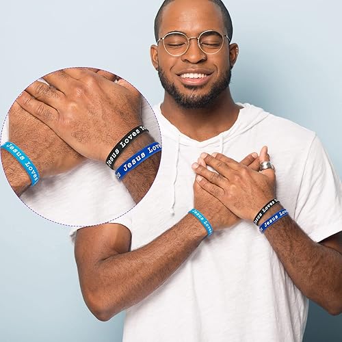 Miniatura 5 de Skylety Jesus Loves You Pulseras de silicona Pulseras de goma coloridas Jesús te ama, pulsera de silicona cristiana para niños, joyería novedosa,