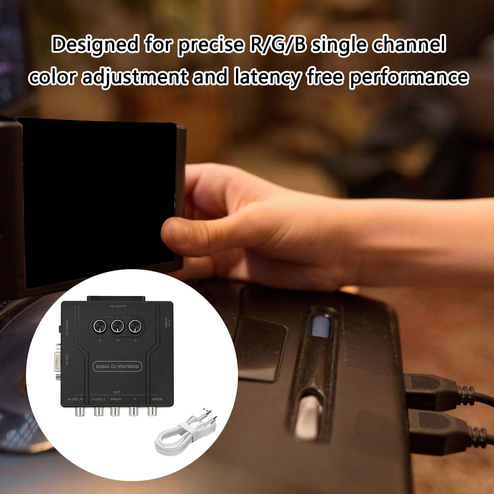 Adaptador convertidor de componentes RGBS SCART VGA a YPBPR compatible con color de un solo canal para consolas de juegos