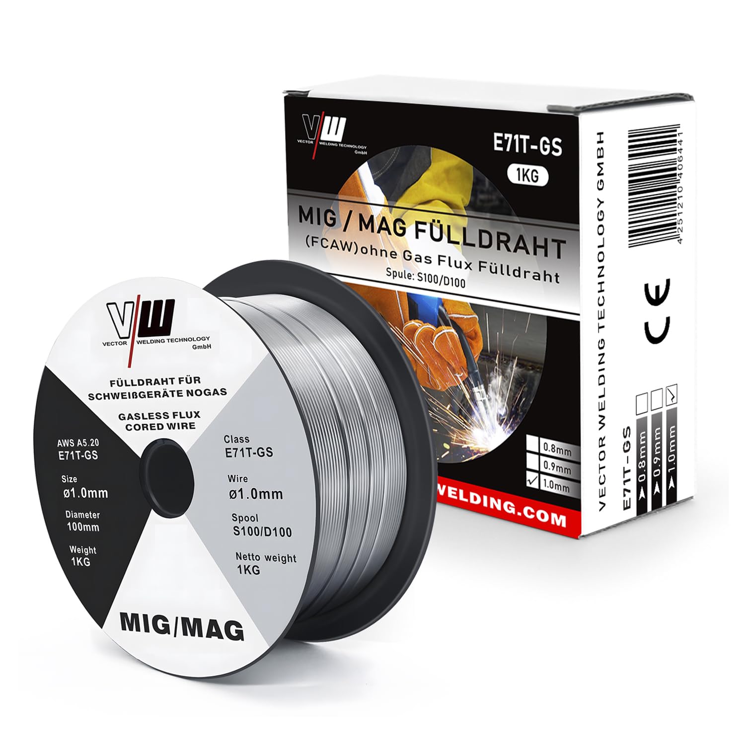 2 KG VA V2A EDELSTAHL SCHWEIßDRAHT 0,8mm MIG / MAG - 1 Rolle 2000Gr. - ER308 eBa