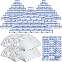 Vista 29 de Beauticom® 4 piezas de lavanda azul bebé tarro vacío de plástico transparente de 0.3 fl oz/0.35 oz recargable crema cosmética sombra de ojos uñas