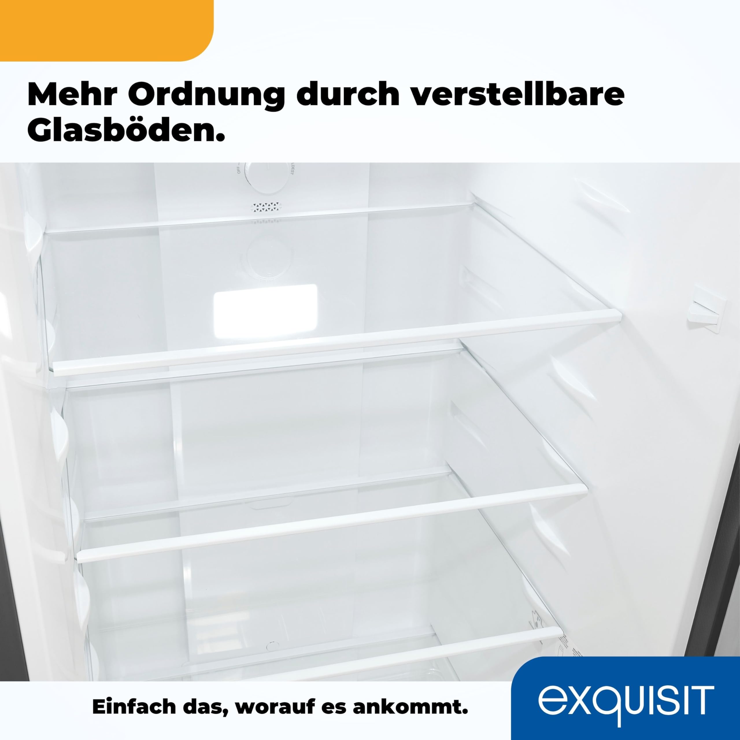 Exquisit Kühl-Gefrierkombination No-Frost Freistehend, 253 L | Energieklasse C, 141 kWh/Jahr – 39 dB leise – Türanschlag wechselbar – Edelstahloptik – LED