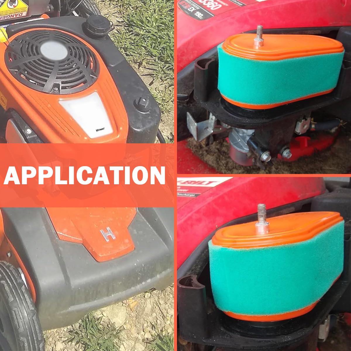 ZAMDOE 2 pezzi 795066 Sostituzione filtro aria per tosaerba 20199 20200 21199 21200 per motori BS 111P02 111P07 114P02 114P05 121Q12 121S02 con prefiltro 796254