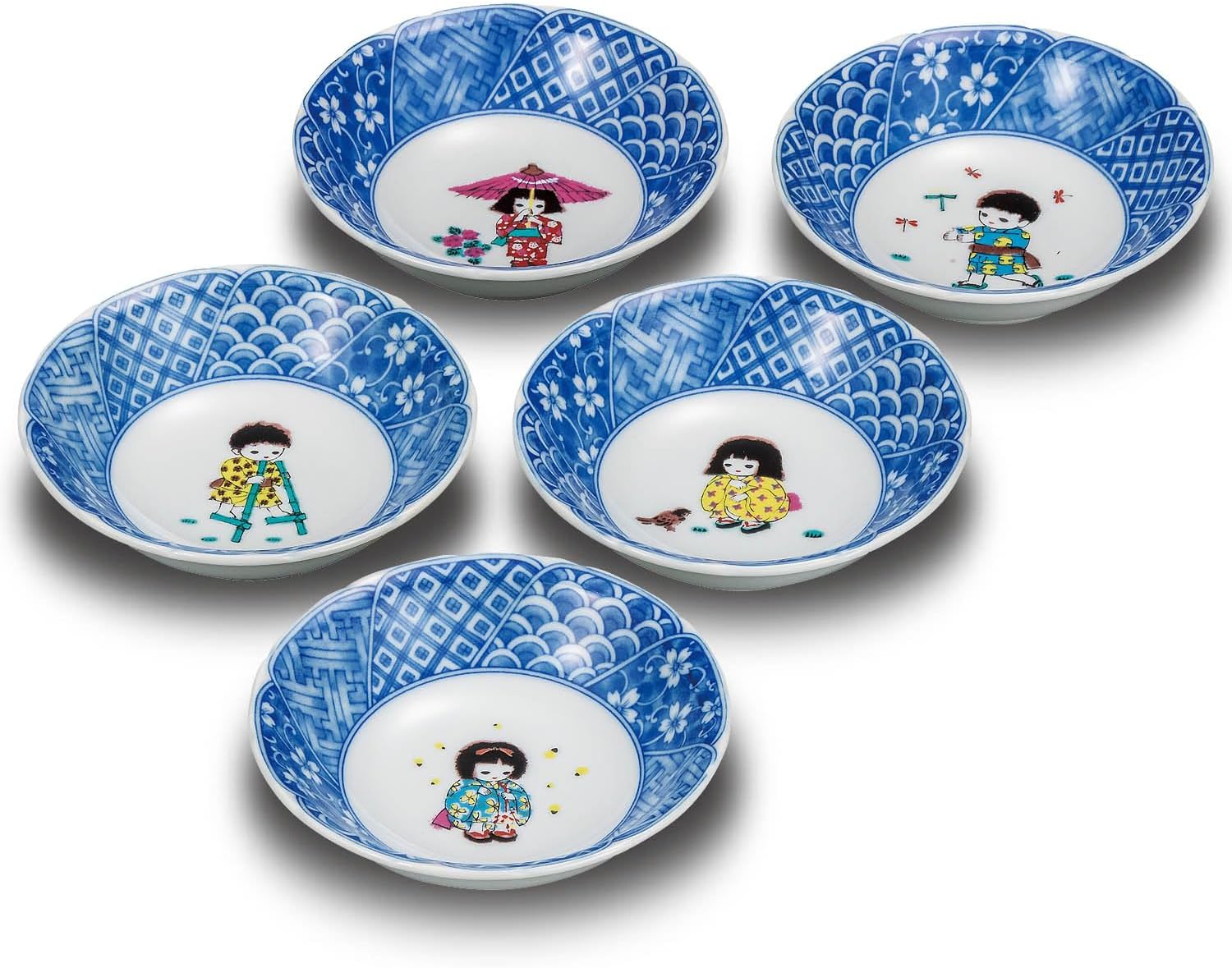 和座の蔵 おしゃれ 食器 焼き物 九谷焼 小鉢 5個セット わらべ 陶器 高級 ブランド 和食器 和柄 取り皿 日本製 結婚祝い プ