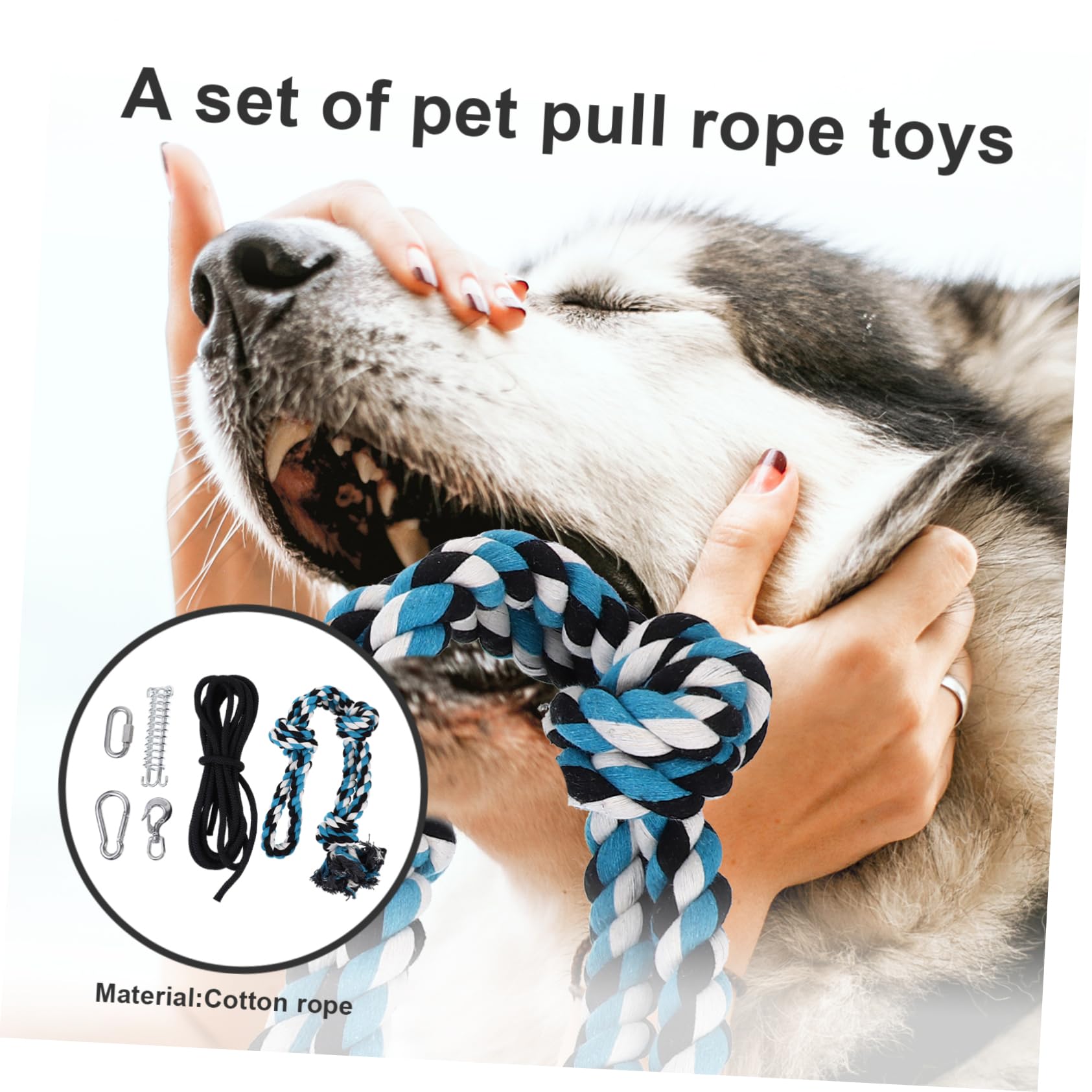 Mipcase Edelstahl Hunde Springstangenspielzeug mit Hängeseil 5m Schwarz
