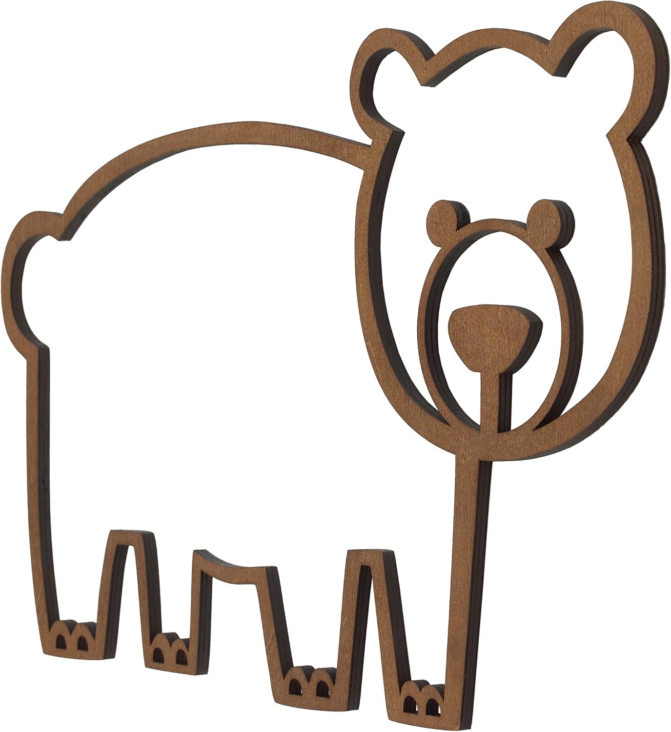 Little Love by NoJo Bear Shaped Textured Wood Tone Wall Décor