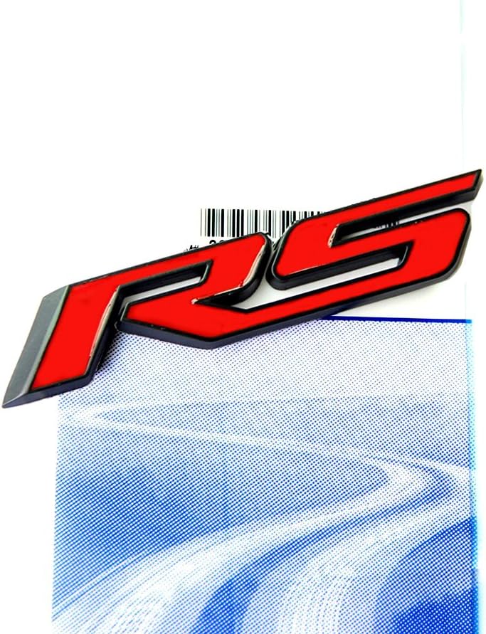 Yoaoo 2pcs OEM Rs Decal Emblem Badges Compatible with Zl1 1LE Series Matte Black Red Metal