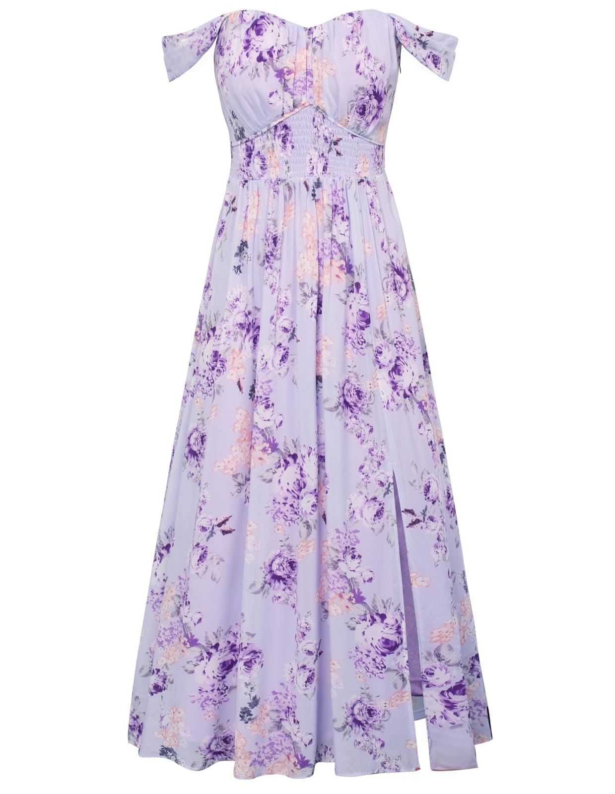 GRACE KARIN 2026 Women's Summer Floral Wedding Guest Dress,Beach Flowy A Line Maxi Off Shoulder Bridesmaid Dresses