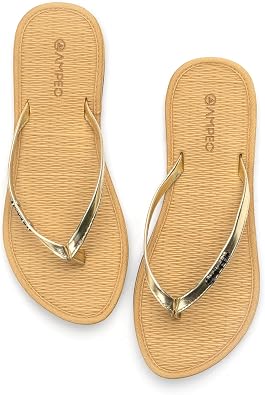 Ampeo Womens Flip Flops - Fashion Thin Strap with Cooling Texture Sole,Designed for Narrow/Medium Feet | Walking Beach Pool Vacation Essentials | Quick Dry Lightweight Summer Flat Sandals